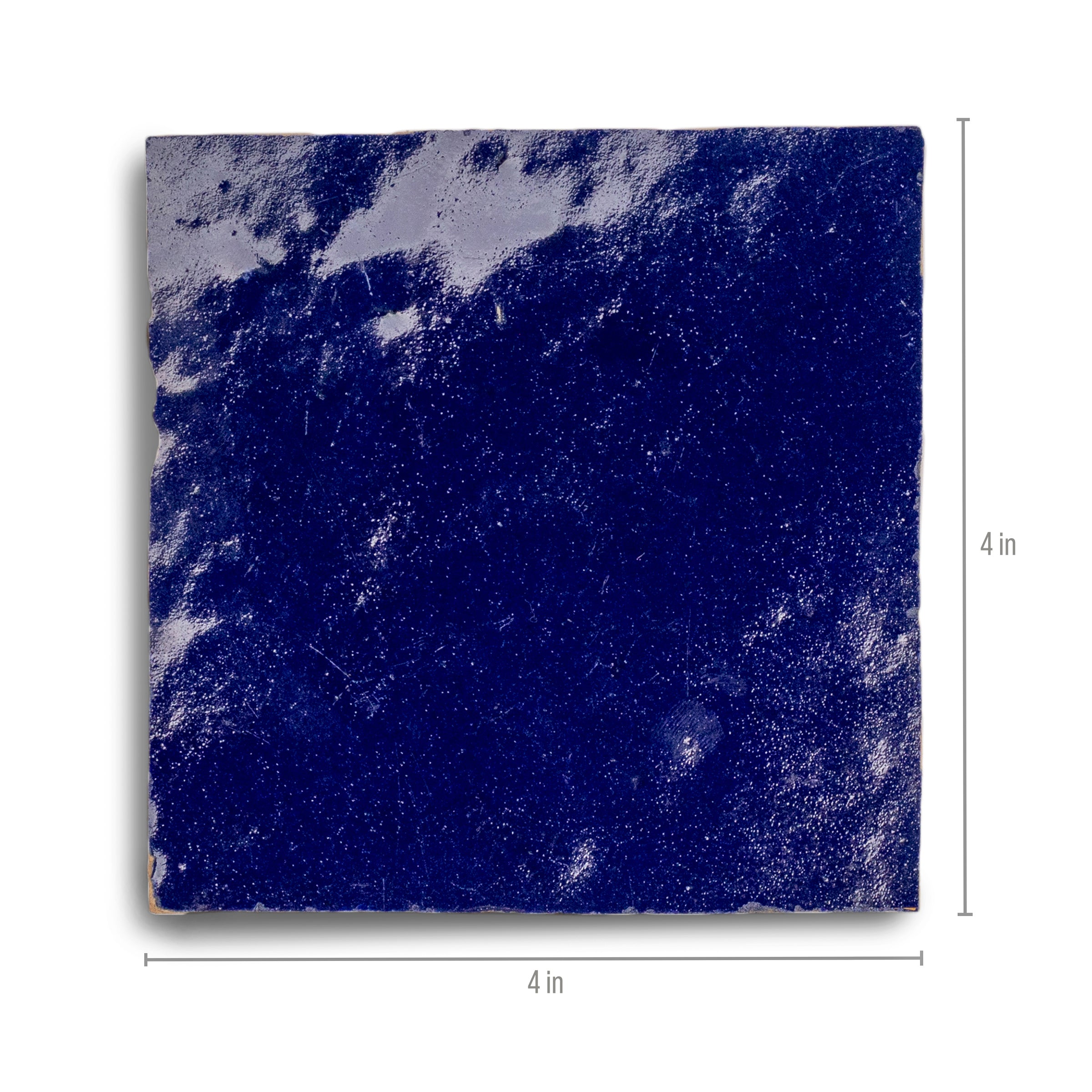 Midnight Glazed Zellige Tile in blue terracotta with handcrafted Moroccan glaze from Small Format Tiles and New Arrivals collections
