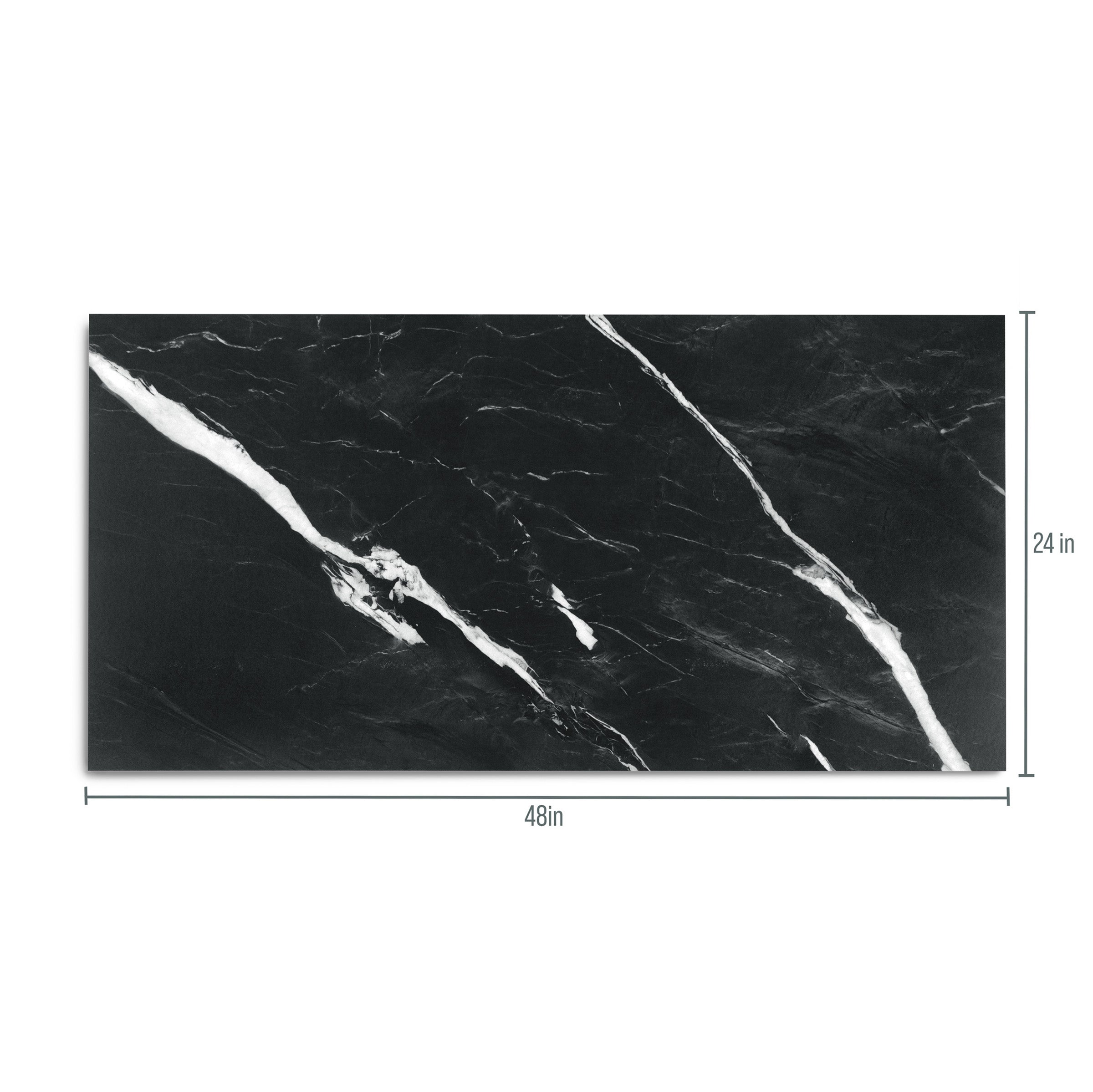 Montblack Matte Marble Look Porcelain Tile in black with bold white veining from Large Format Tiles at Reno Source