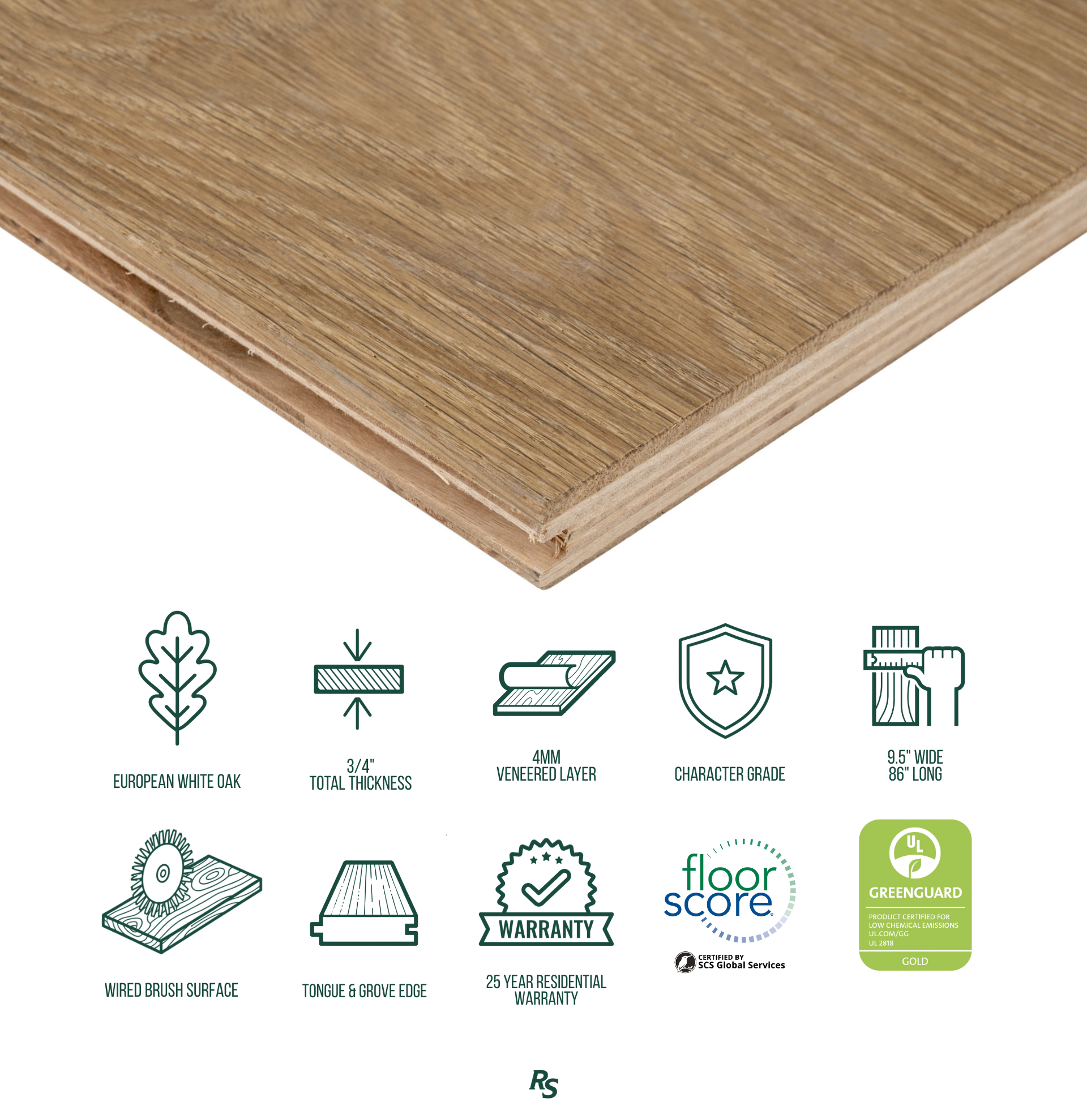 No. 14 Engineered Wood Flooring in gold, brown, and beige tones with matte wire brush finish from Engineered Wood Flooring (only) collection