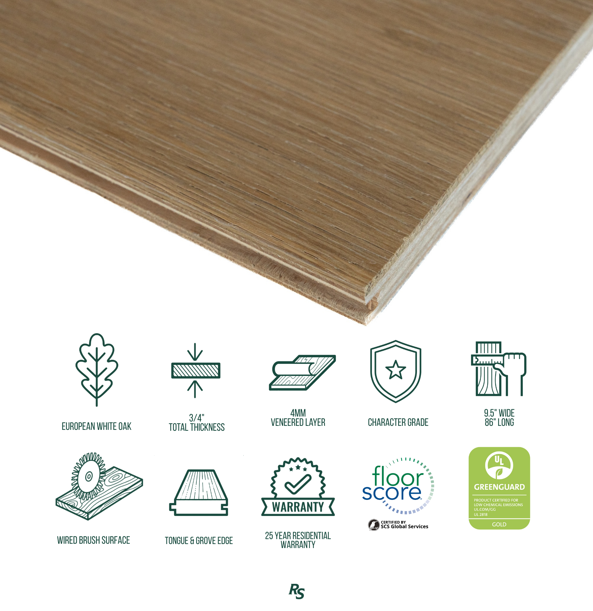 No. 18 Engineered Wood Flooring in brown and beige tones with matte wire brush finish from Engineered Hardwood Flooring (& trims) collection