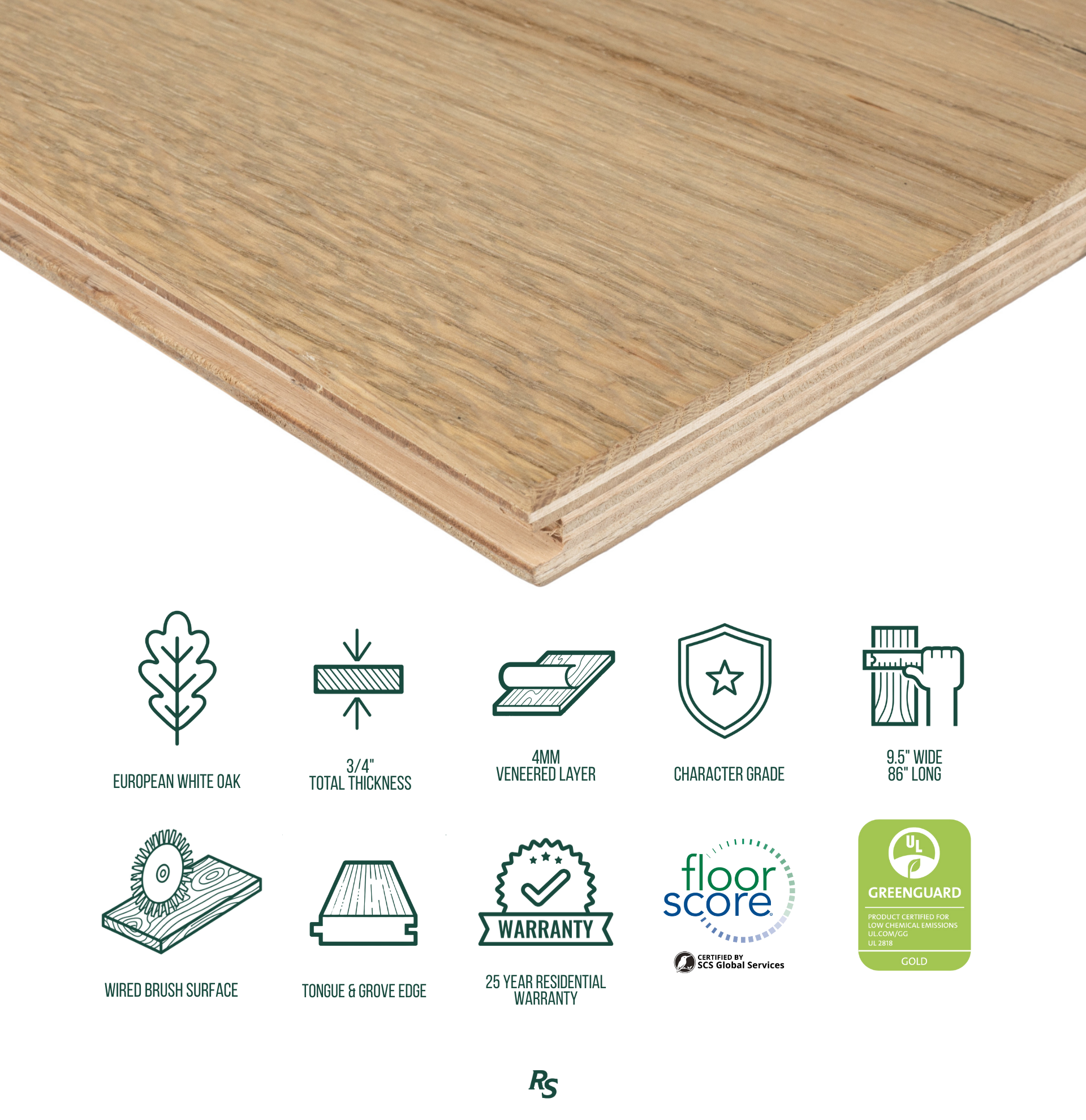 No. 28 Engineered Wood Flooring in gray, brown, and beige tones with European white oak and matte wire brush finish from Engineered Hardwood Flooring (& trims)