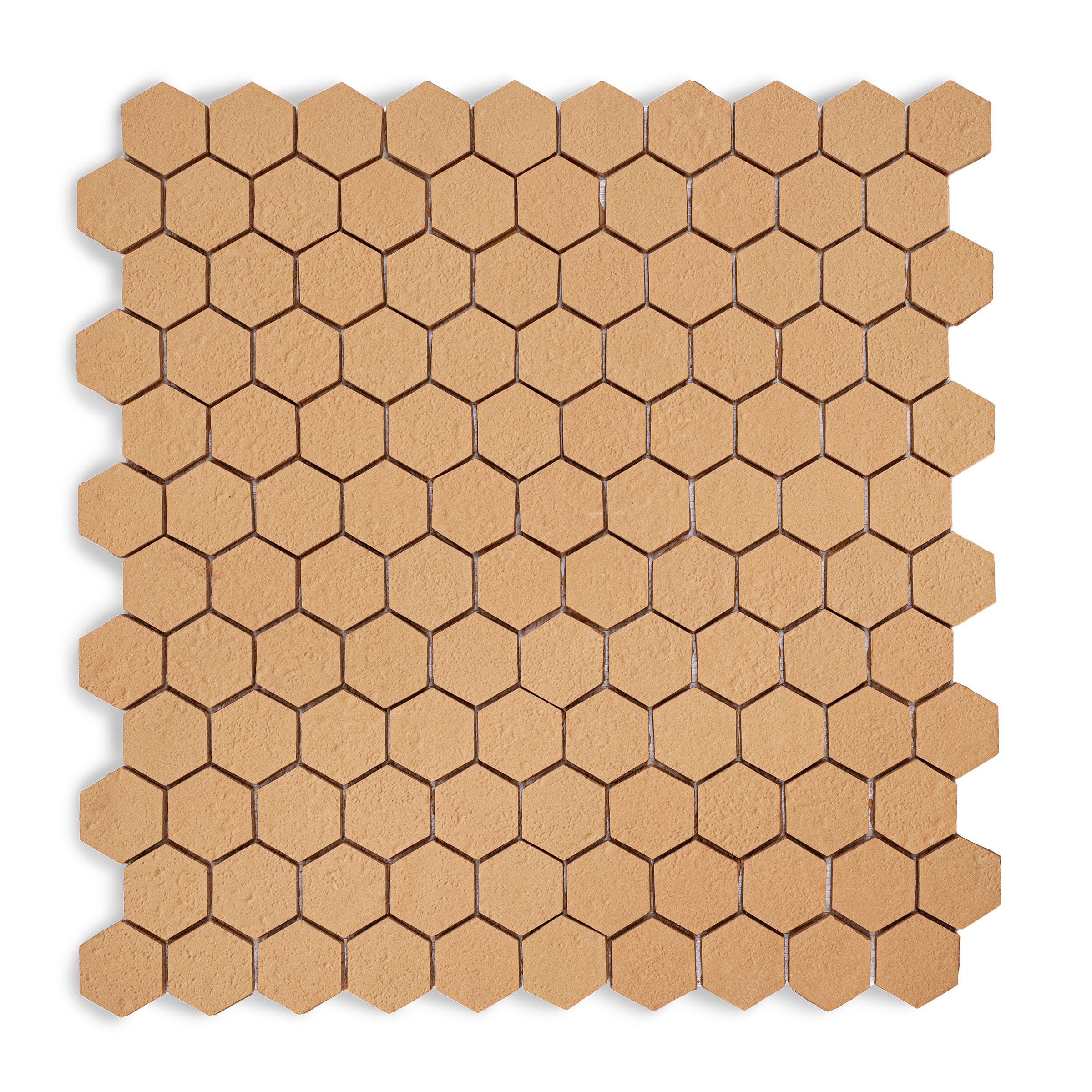 Natural 2" Hexagon Textured Terracotta Mosaic in beige terracotta with a small format, from Cotto Colors and New Arrivals collections