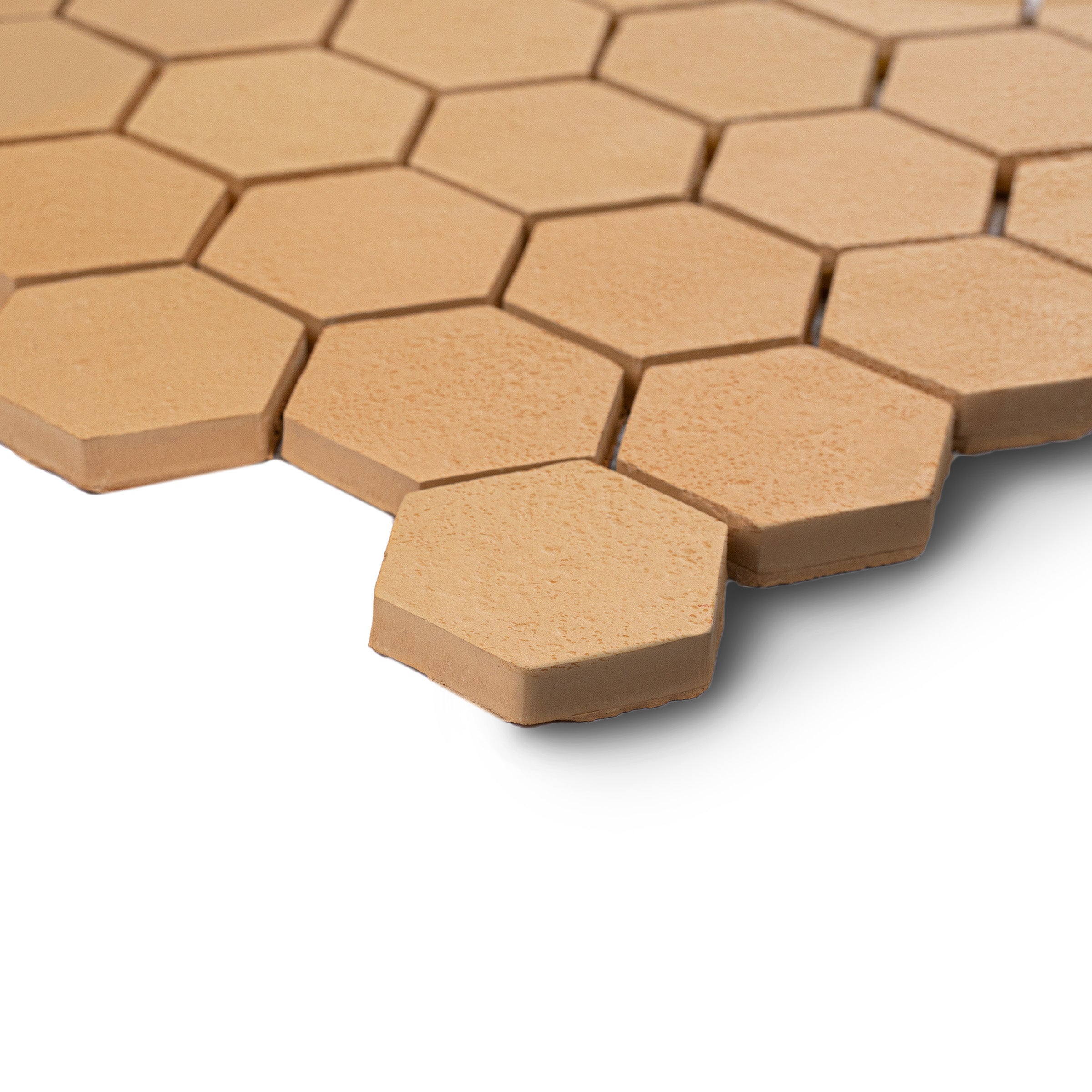 Natural 2" Hexagon Textured Terracotta Mosaic