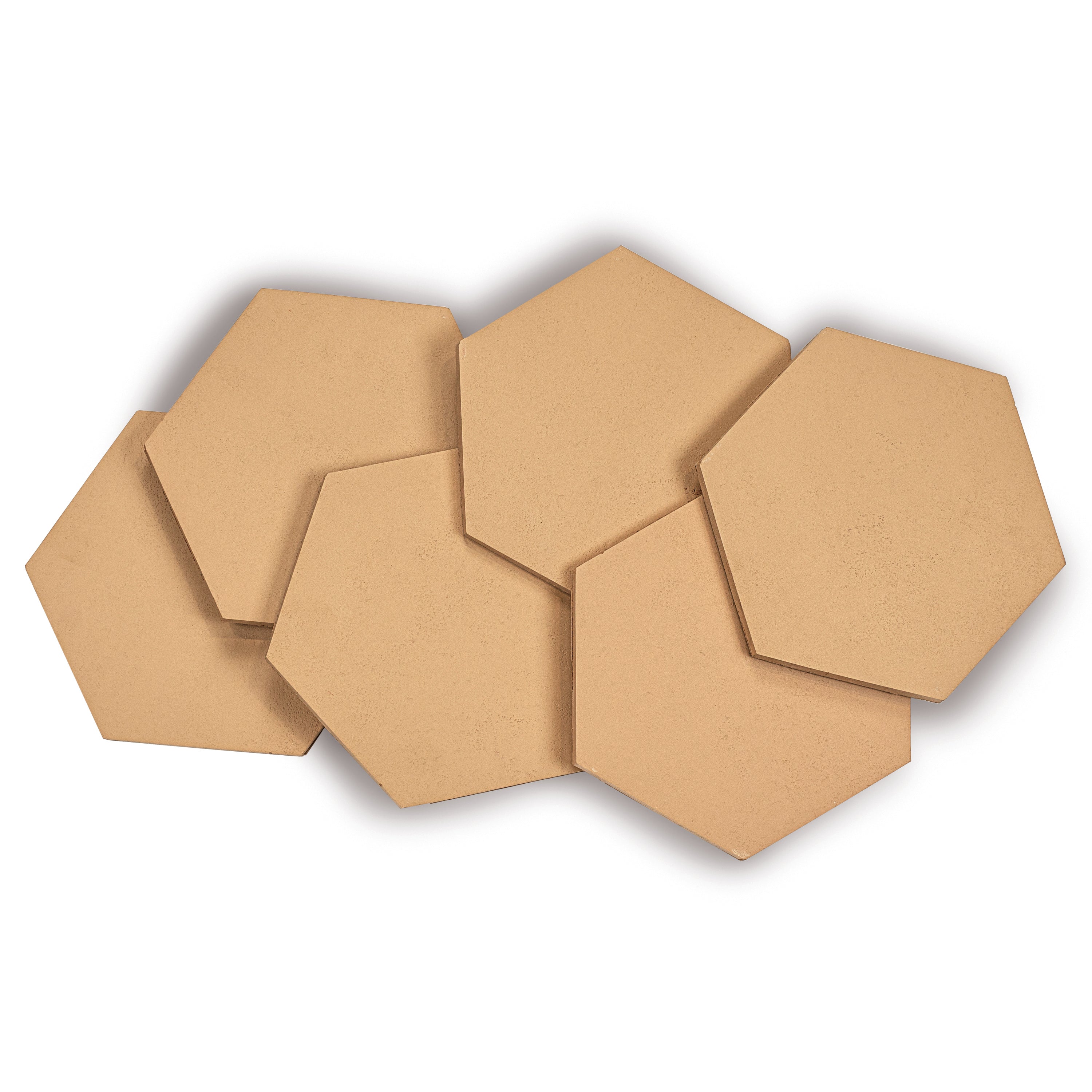 Natural Hexagon Textured Terracotta Tile in beige terracotta with a soft matte finish from Cotto Colors and Small Format Tiles collections