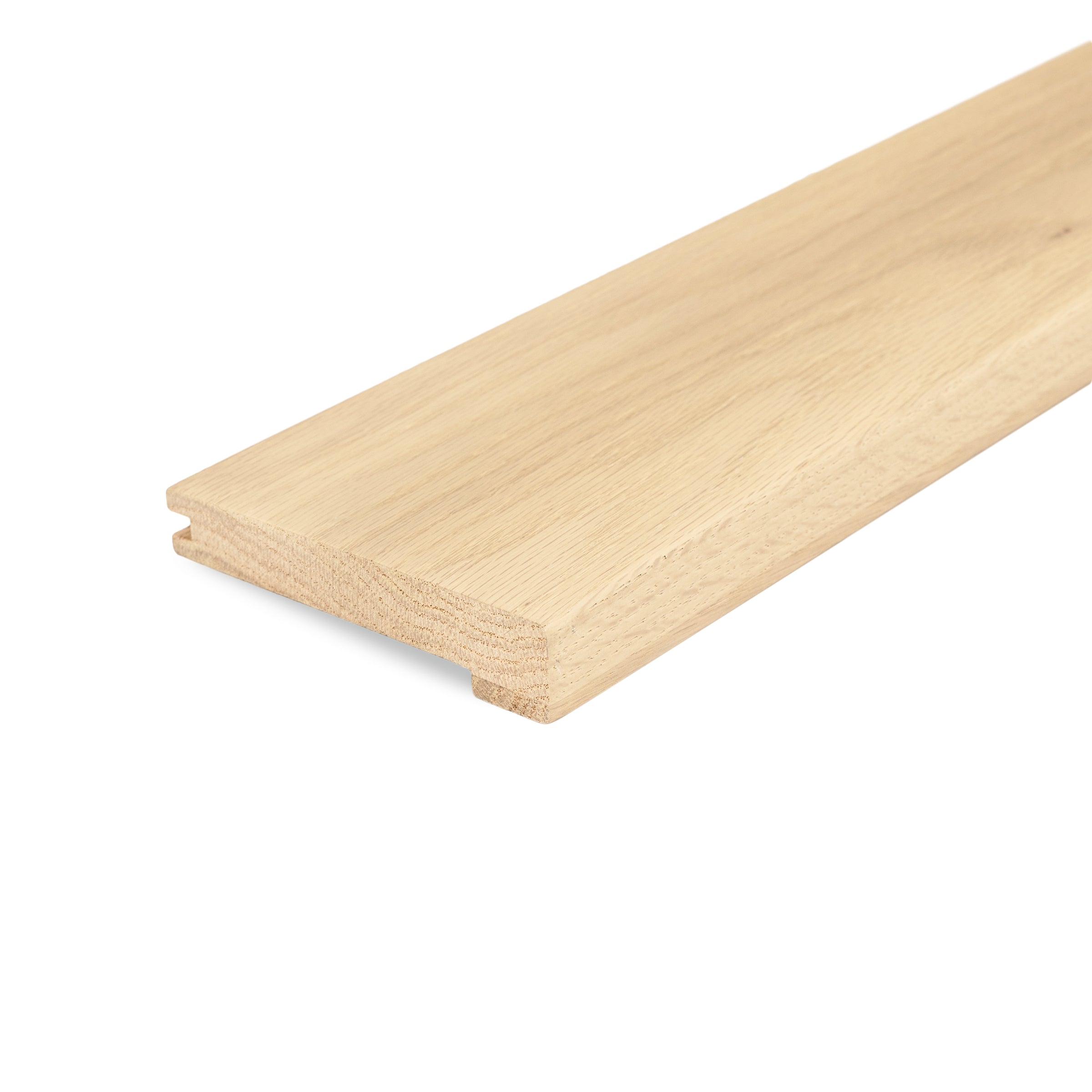 No. 2 Squared Wood Stair Nose in beige and brown natural oak, Engineered Hardwood Flooring and New Arrivals at Reno Source