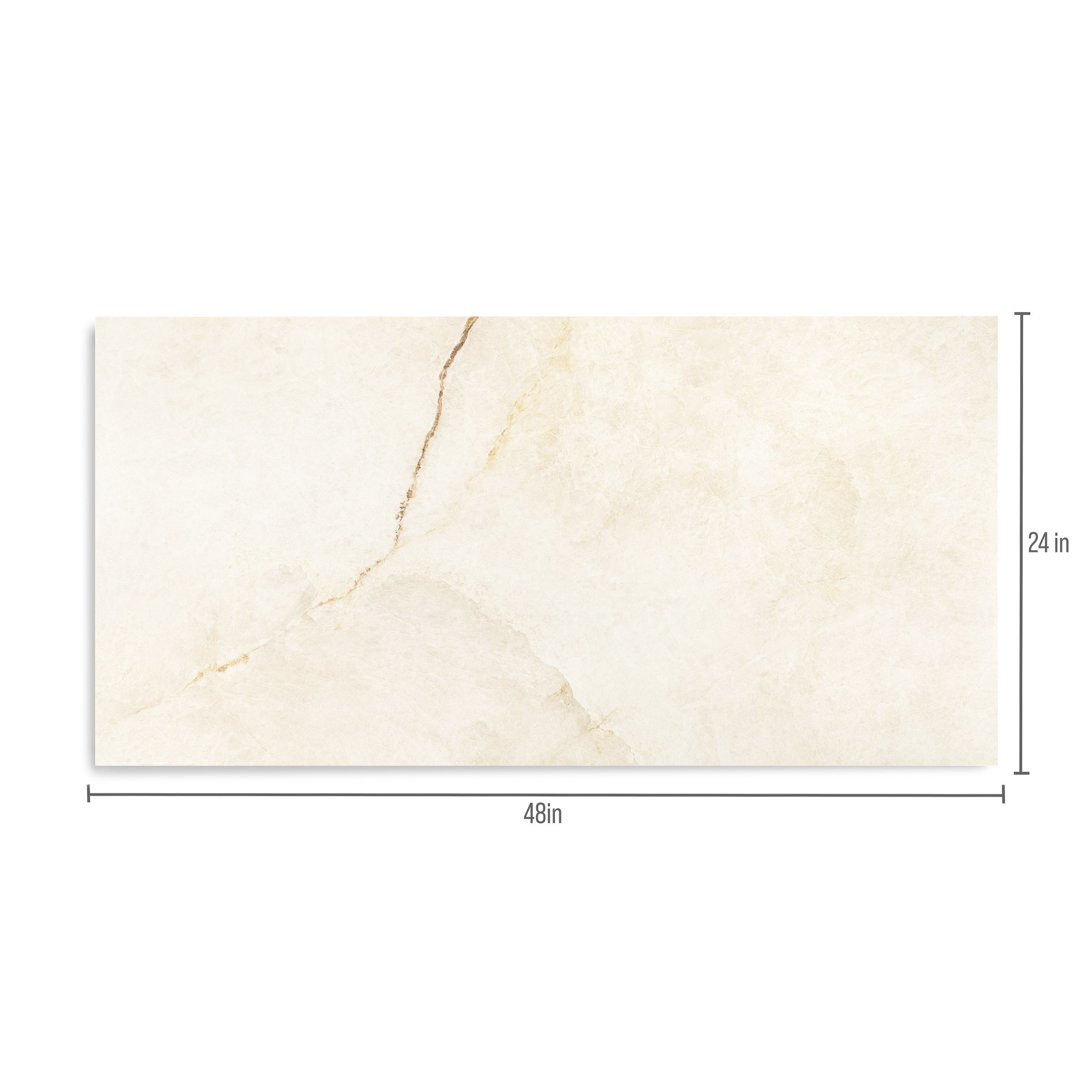 Large rectangular porcelain tile in warm beige tones with subtle veining and natural stone-inspired texture