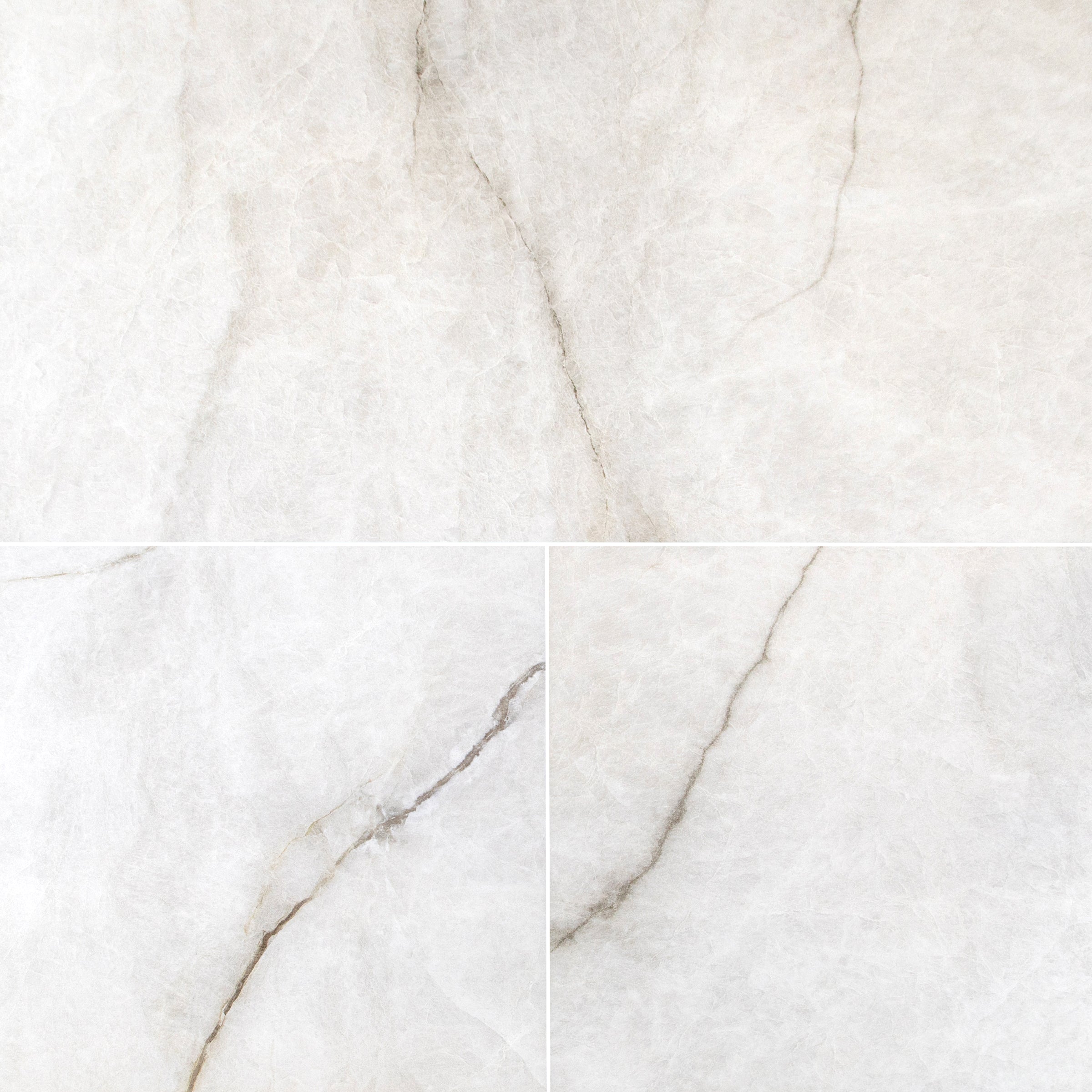 Nuvola Pearl 24x48 Marble Look Porcelain Tile in silver, gray, white, and black tones from Large Format Tiles at Reno Source