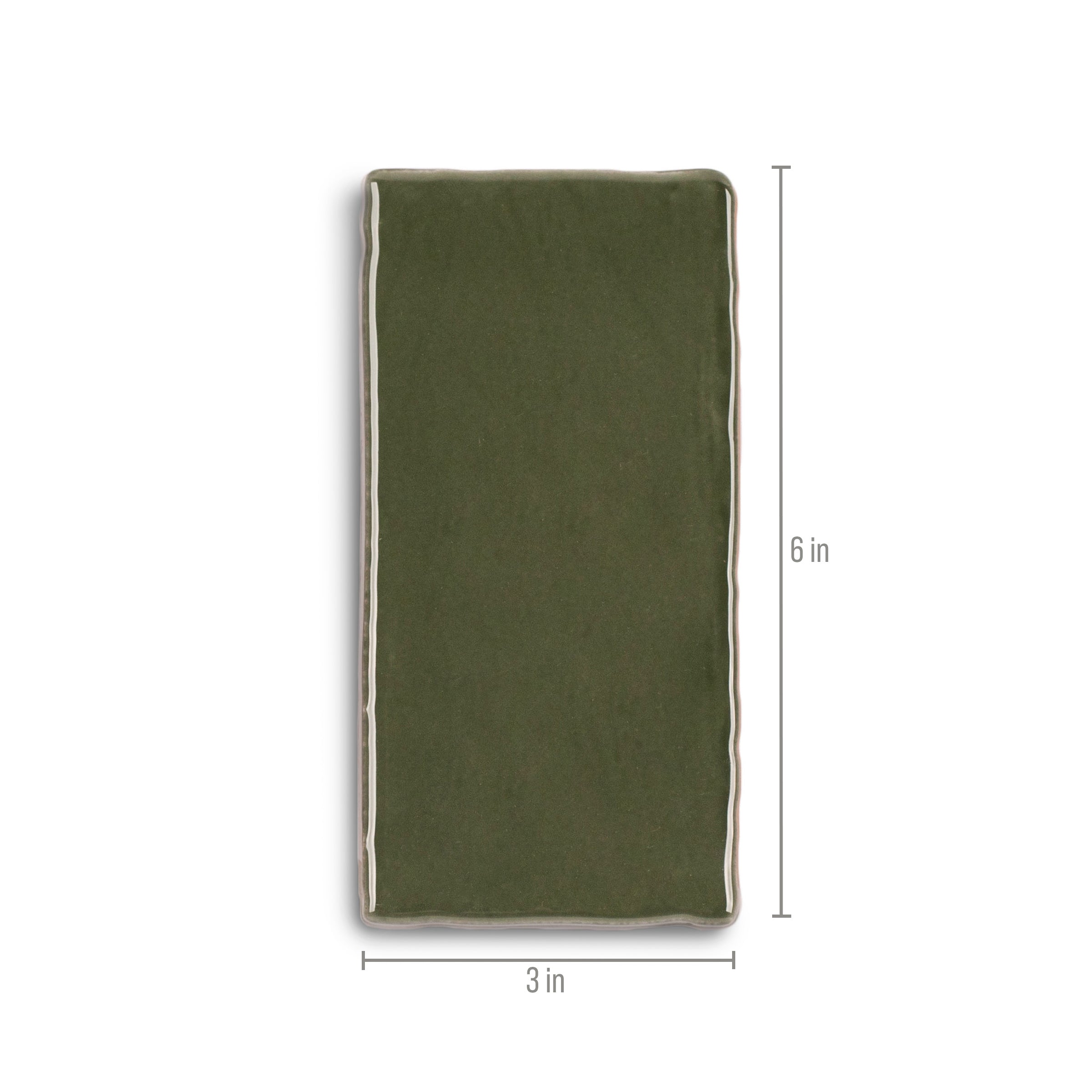 Olive 3x6 Glossy Ceramic Tile