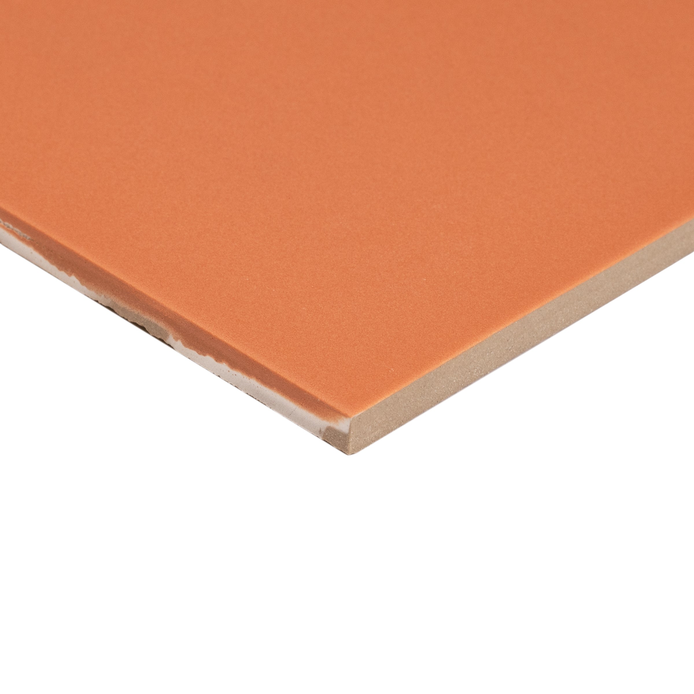 Orange 6x6 Matte Porcelain Tile Sample in warm orange from Porcelain SAMPLES ONLY collection, globally sourced design.