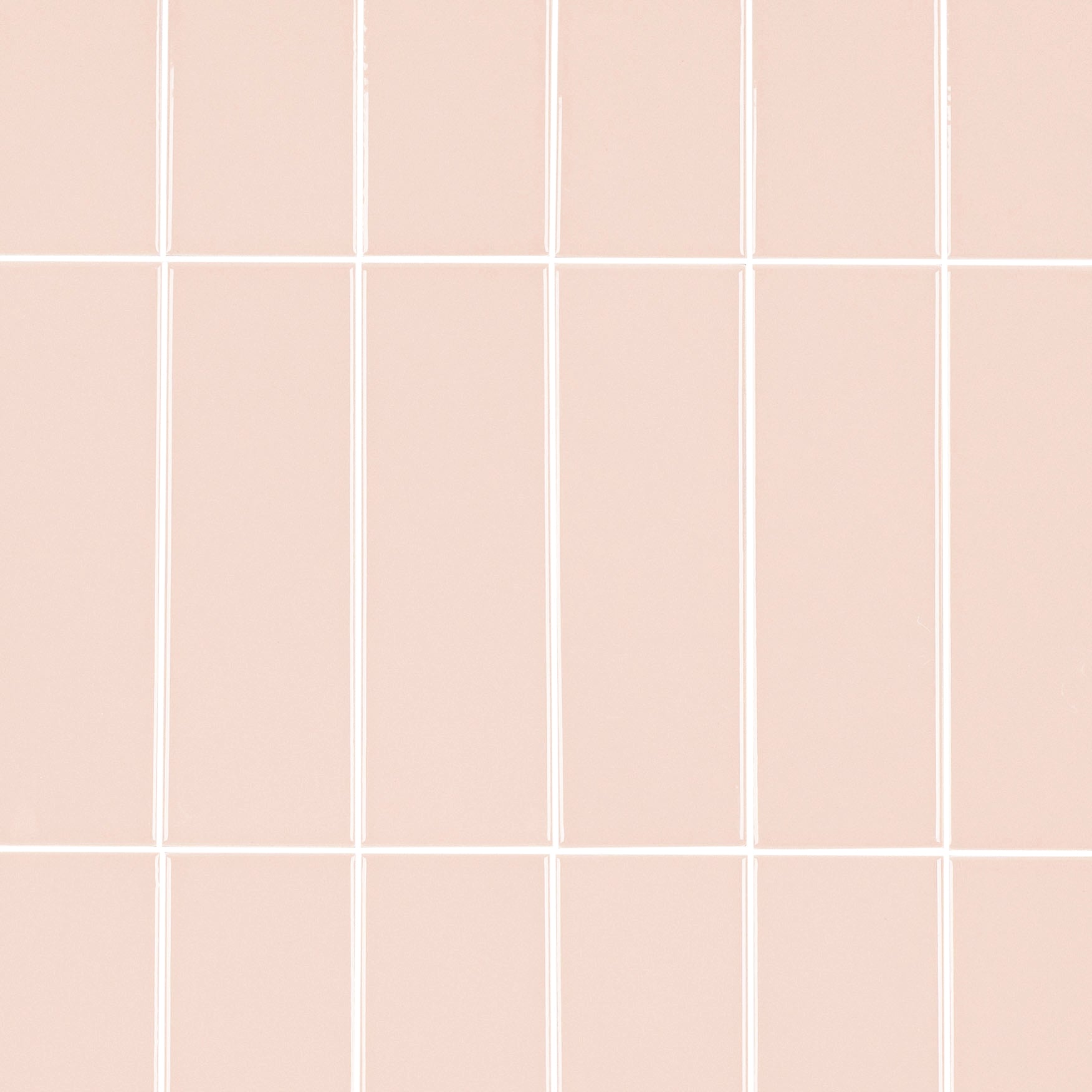 Colorblock Porcelain Tile in glossy powder pink with 2x6 format from Small Format Tiles New Arrivals GREY collection