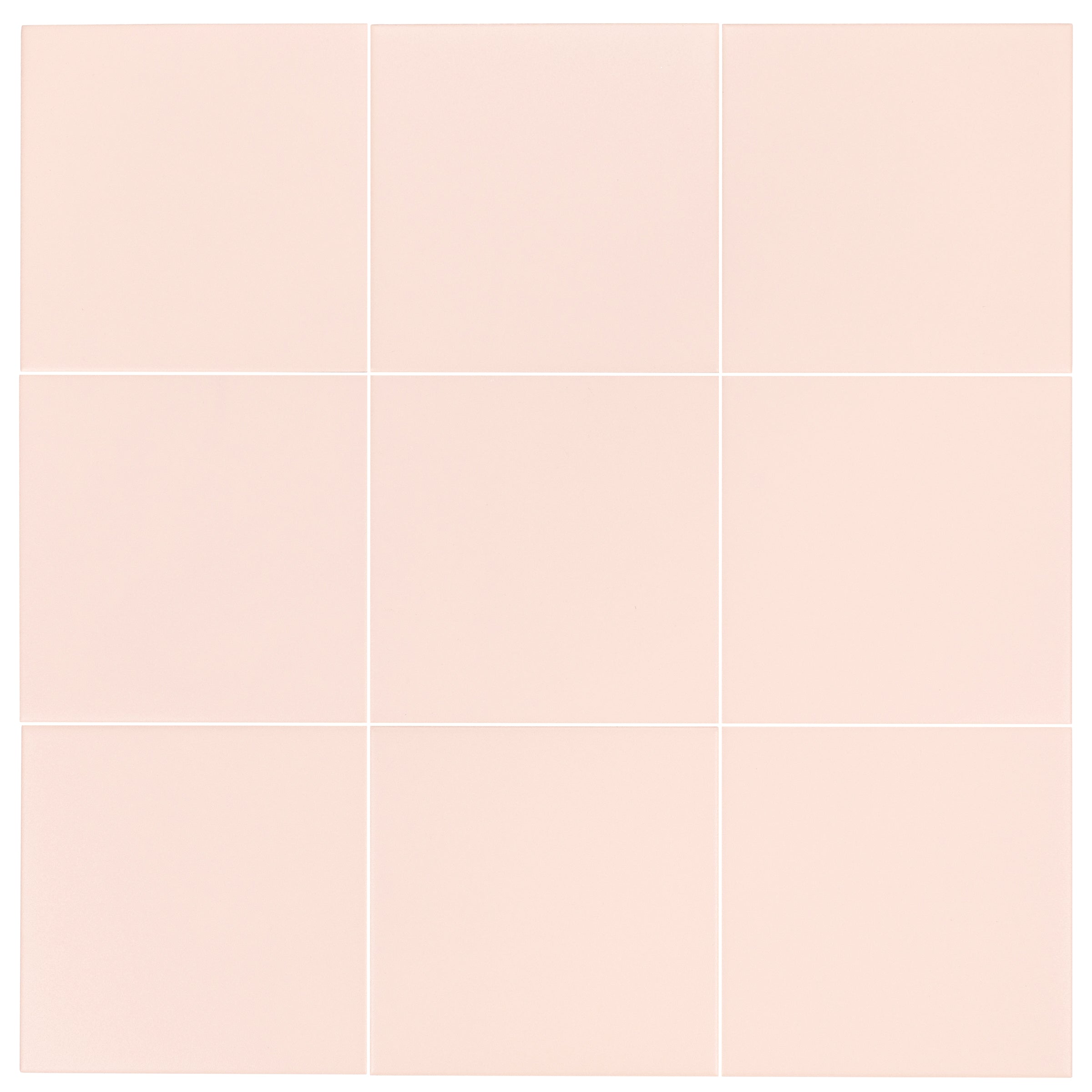 Colorblock Porcelain Tile in matte pale pink with clean 3x3 grid from Small Format Tiles New Arrivals Porcelain collection