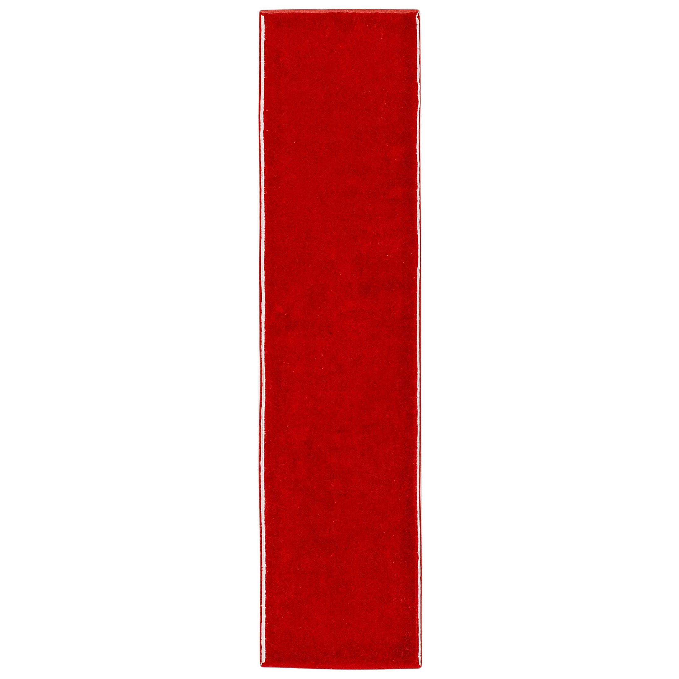 Ruby 2x8 Glossy Ceramic Tile Sample in vibrant red from Ceramic collection, globally sourced for your imagination