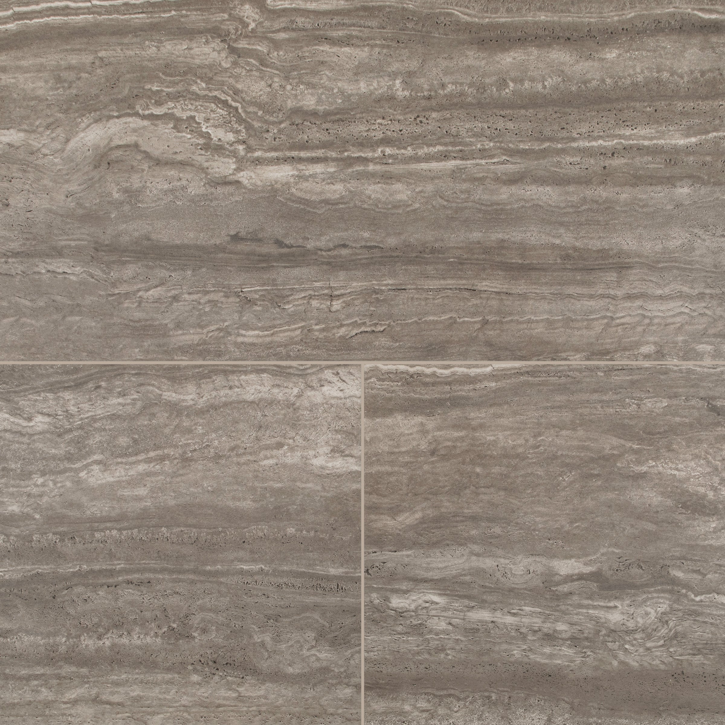 Fuscus 24x48 Travertine Stone Look Porcelain Tile in brown tones from Stone Editions Porcelain Tile, Large Format Tiles collection