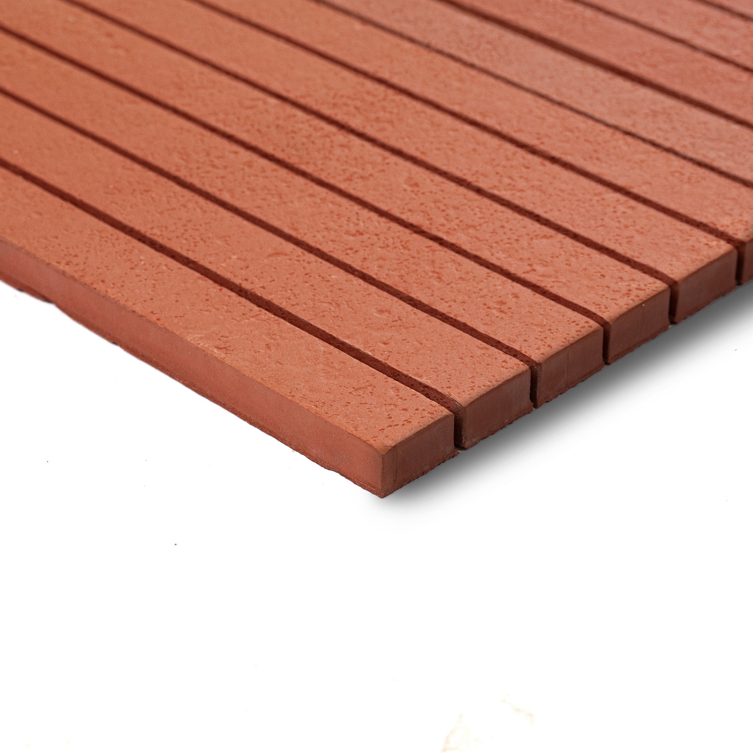 Rosso Stripes Textured Terracotta Mosaic