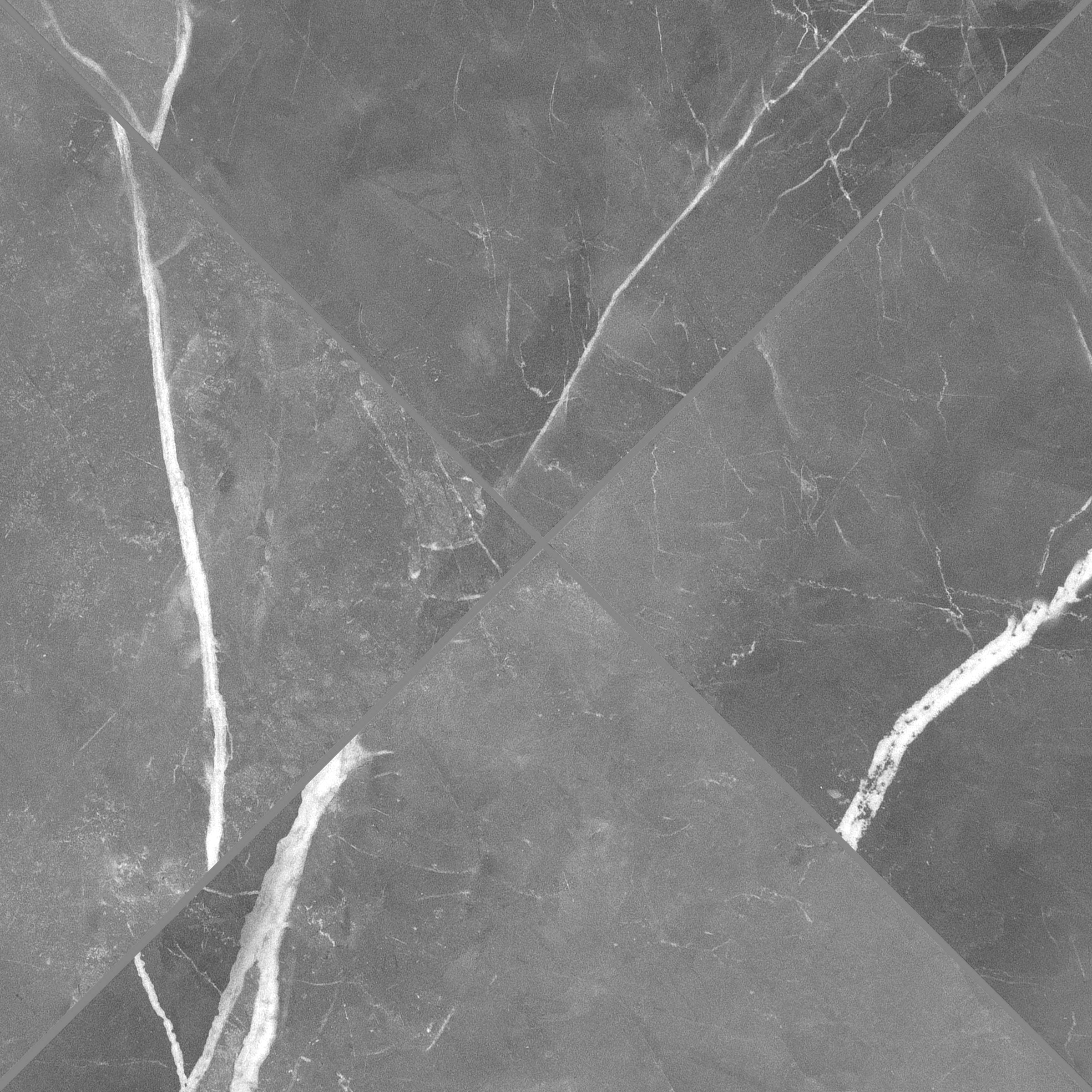 Royal Grey Satin Marble Look Porcelain Tile in gray with white veining, Large Format Tiles from Marble Editions Porcelain Tile collection