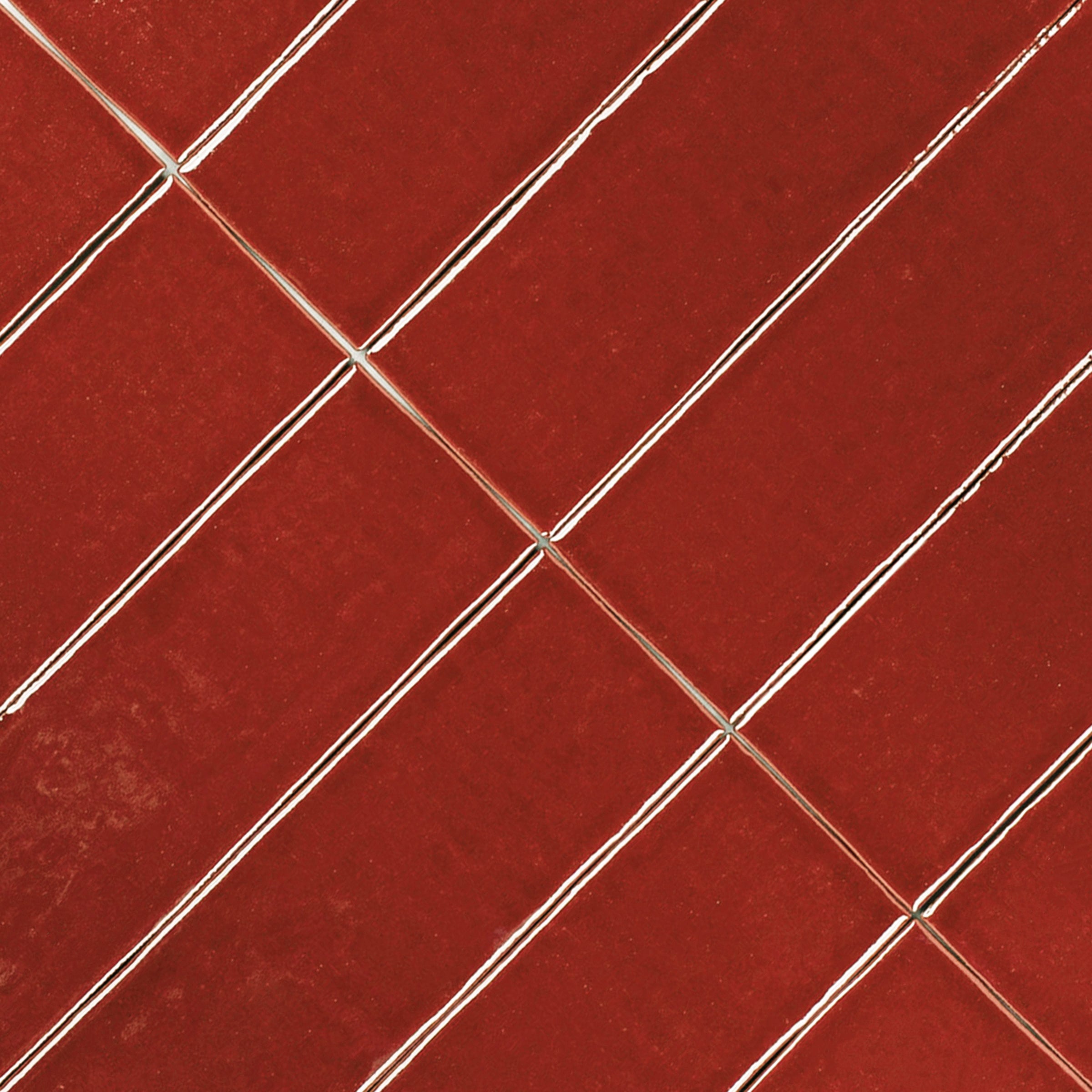 Ruby Glossy Ceramic Tile in rich red ceramic with bright glossy finish from Small Format Tiles and Zel Glazed Ceramic Tiles collections