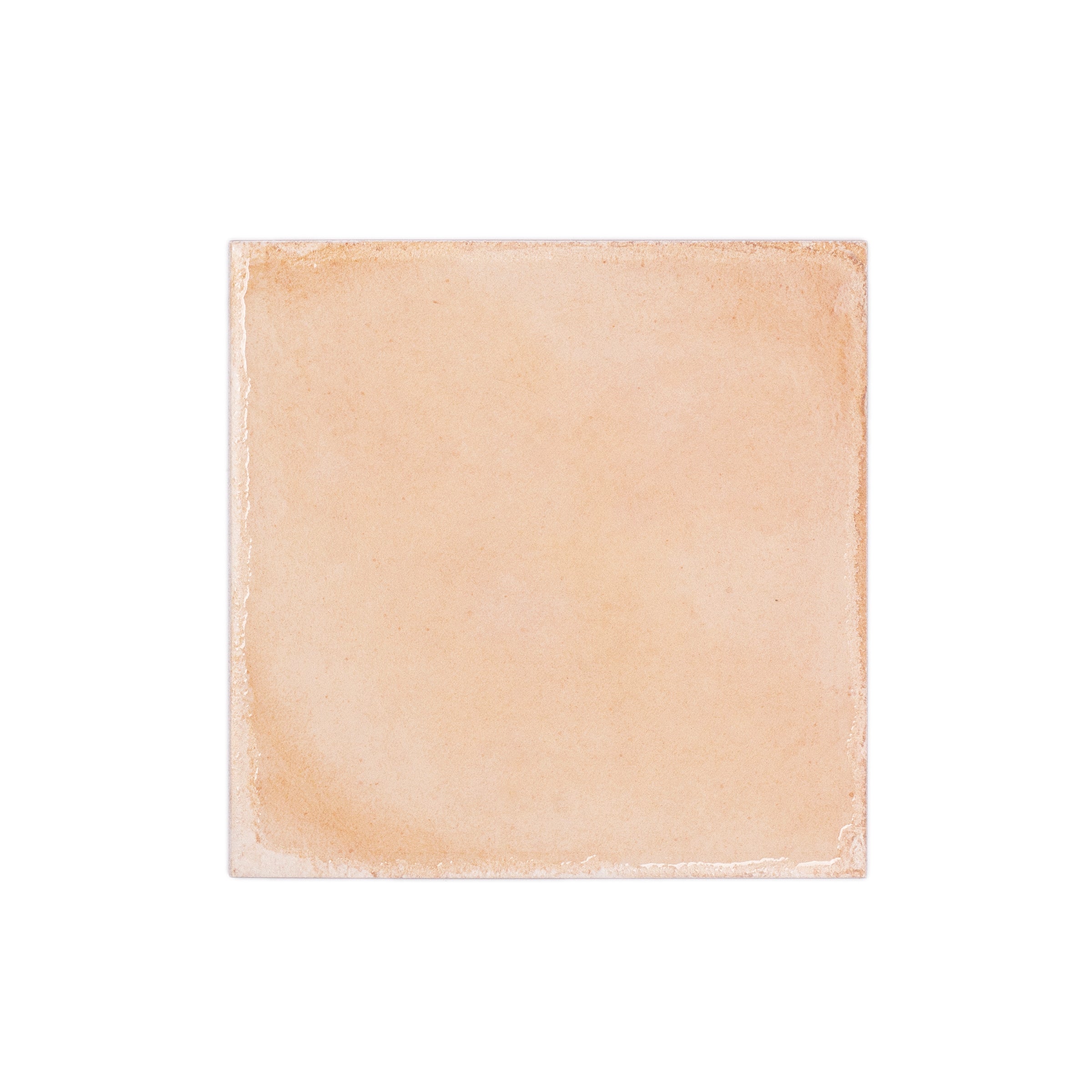 Salmon Gloss Porcelain Tile Sample showing a glossy ceramic tile in soft salmon color from Porcelain collection