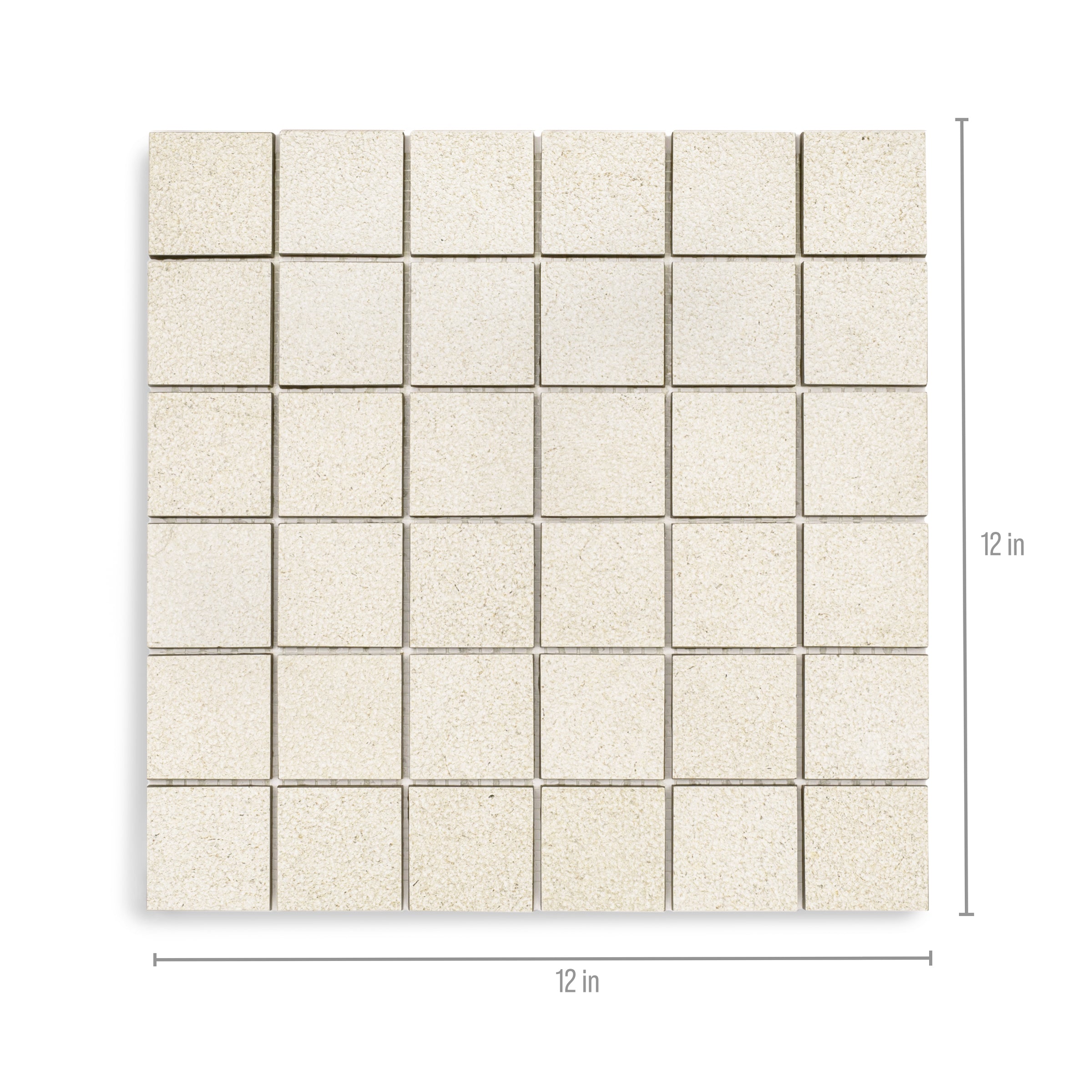 Almond Hammered Limestone Look Porcelain Mosaic in beige porcelain from Stone Editions Porcelain Tile at Reno Source