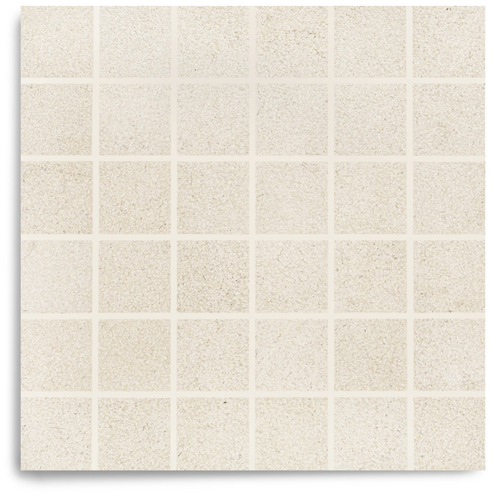 Almond Hammered Limestone Look Porcelain Mosaic in beige tones from Stone Editions Porcelain Tile at Reno Source