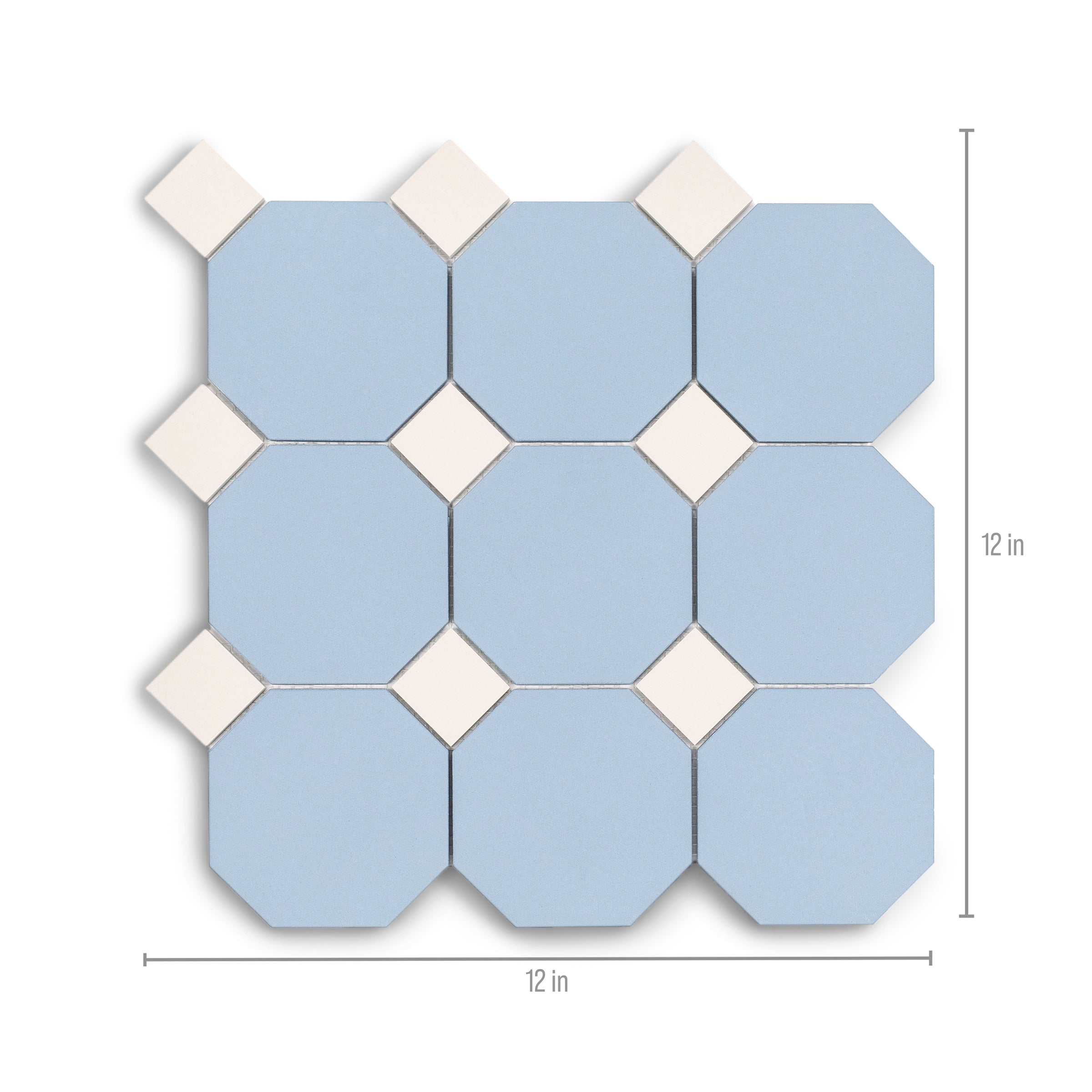 Sky & Cream Forma Octagon Porcelain Mosaic