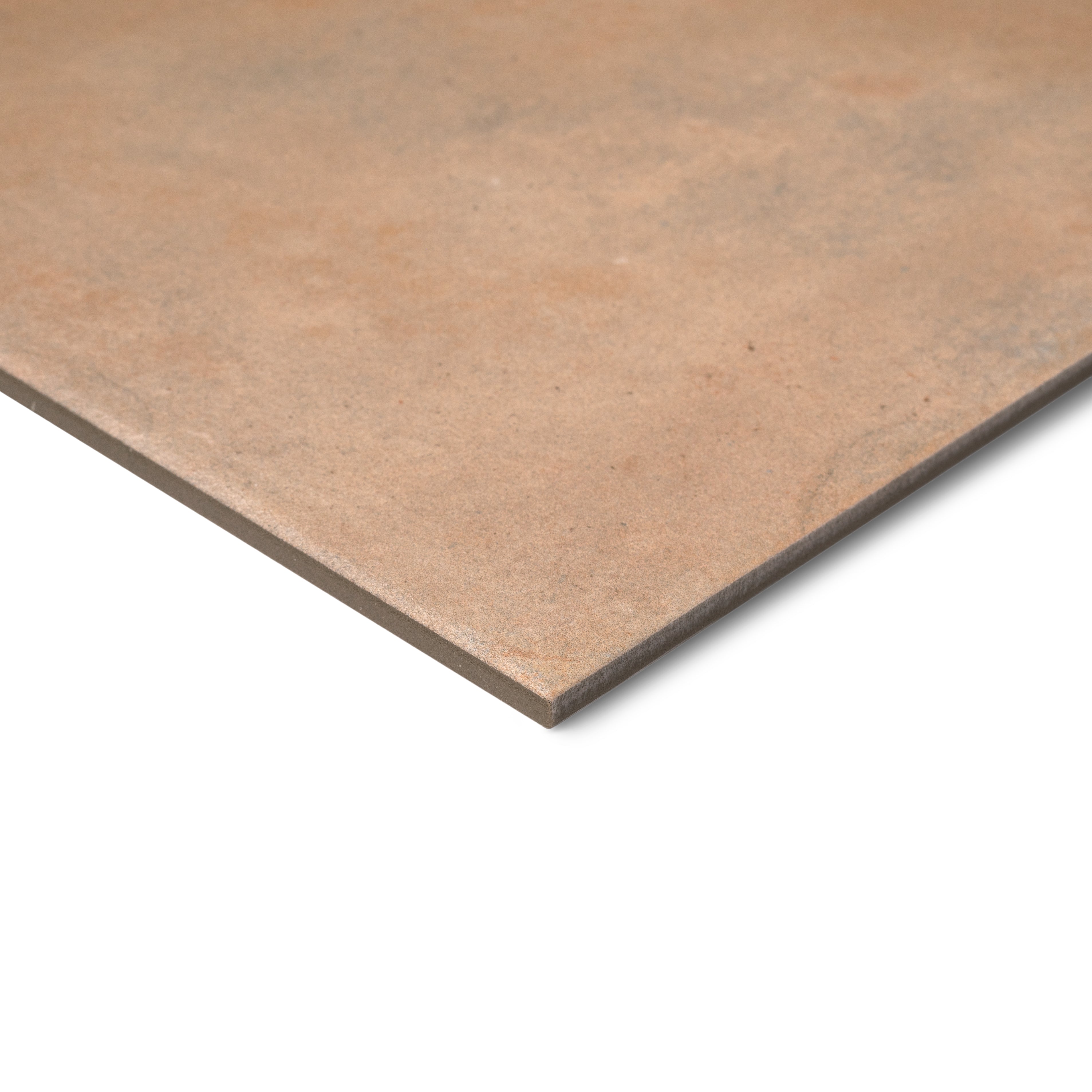 Brown square tile with a subtly textured surface and visible edge