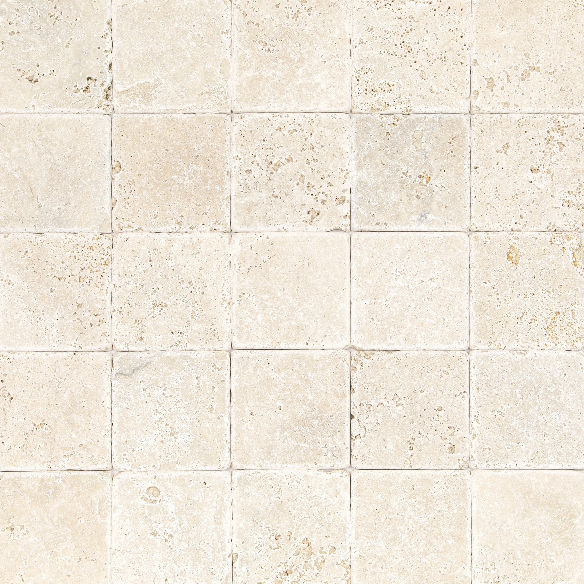 Travertino Chiaro 4x4 Tumbled Stone in beige from Tumbled Natural Stone Tiles and Stone New Arrivals collection