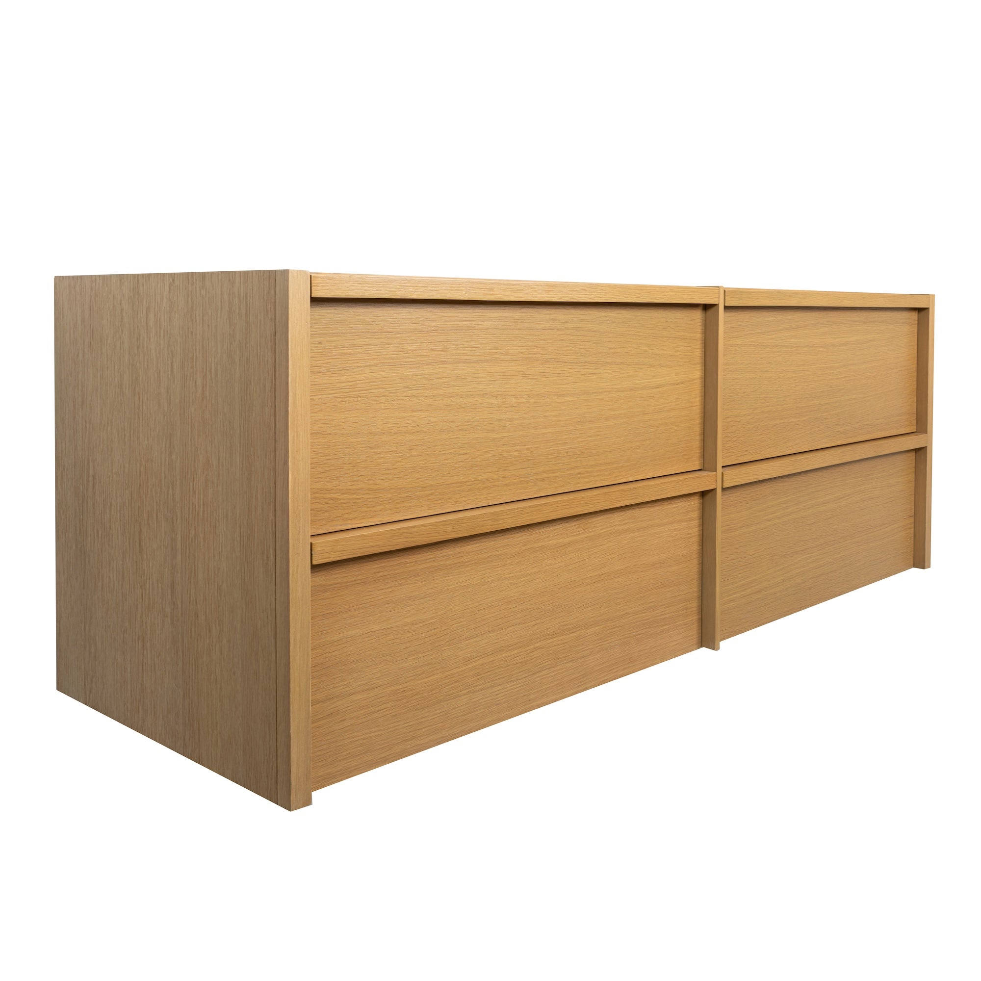 Minimalist oak wood cabinet with clean lines and a natural finish, suitable for contemporary interiors