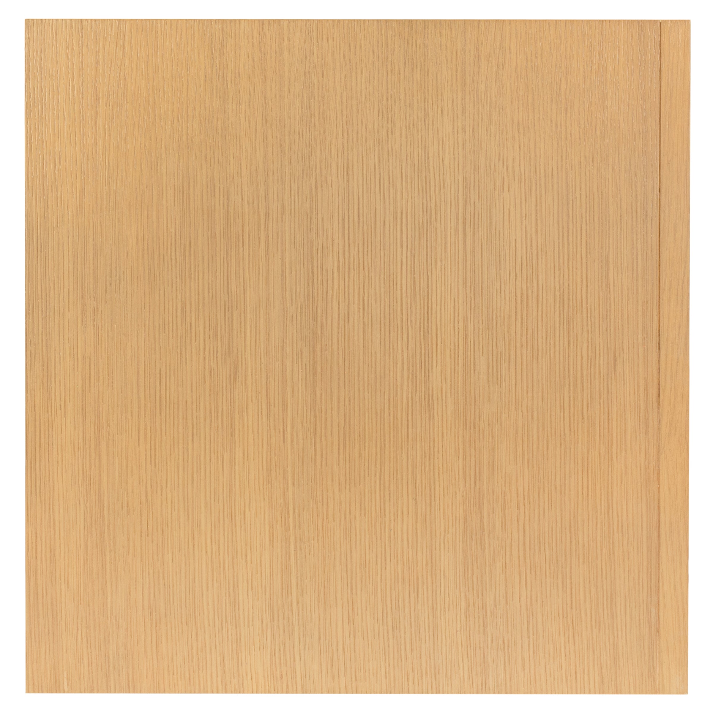 Square panel of light natural wood with fine vertical grain texture and smooth matte finish
