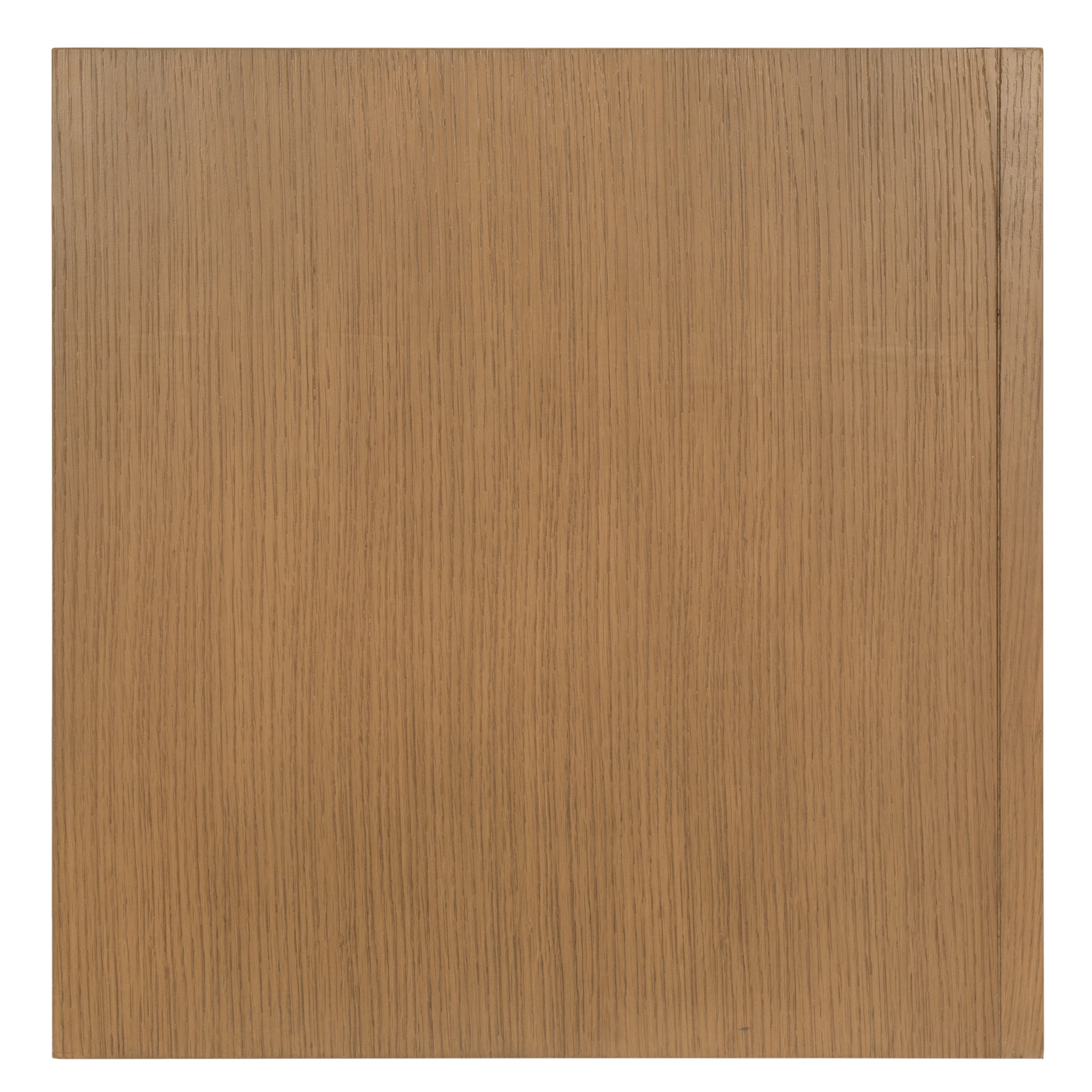 Natural oak wood panel with straight fine grain and warm honey brown finish for flooring or cabinetry