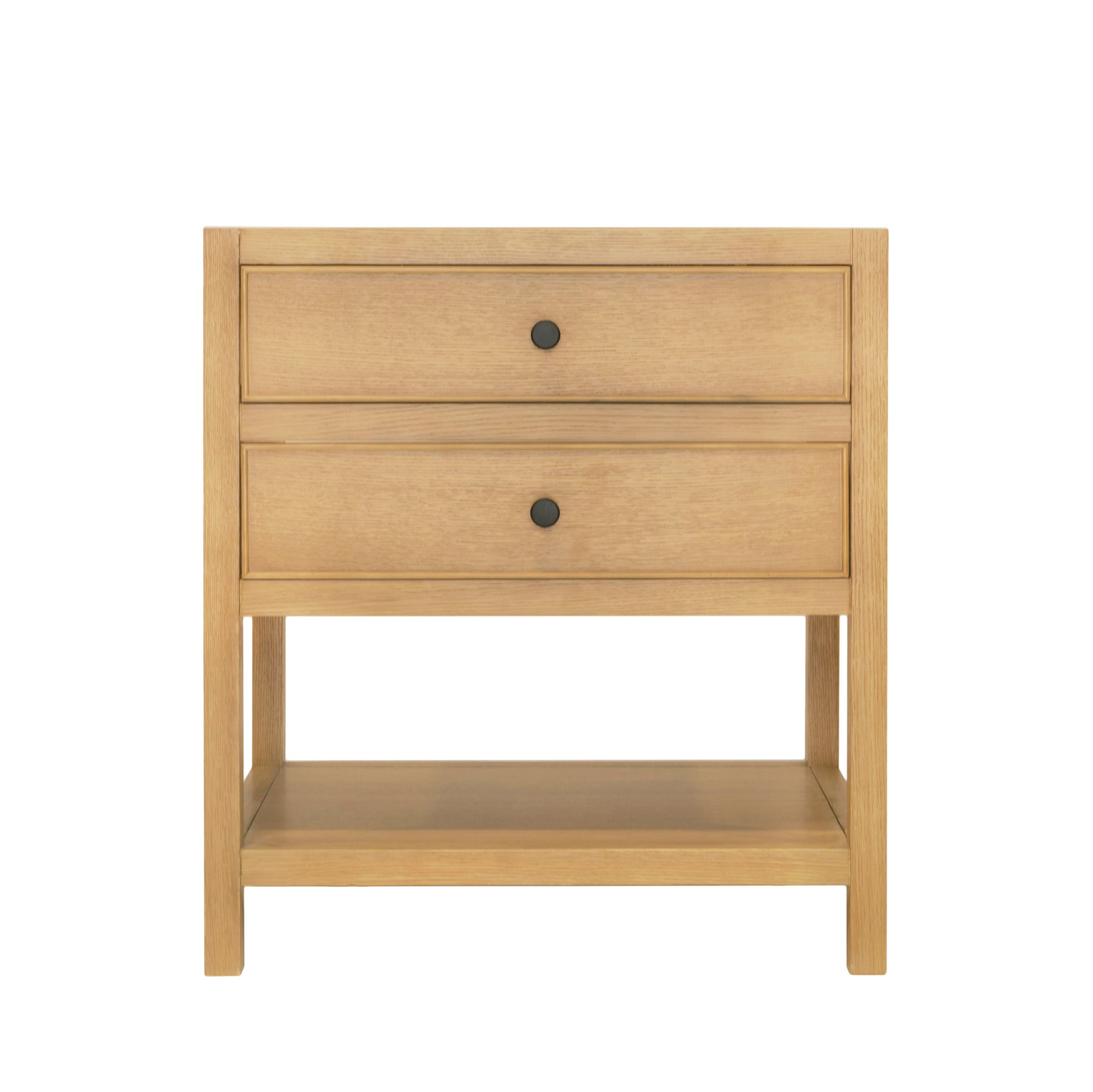 Type 6 Bathroom Vanity in harvest oak finish with dovetail drawers and open lower shelf from Bathroom Vanities collection