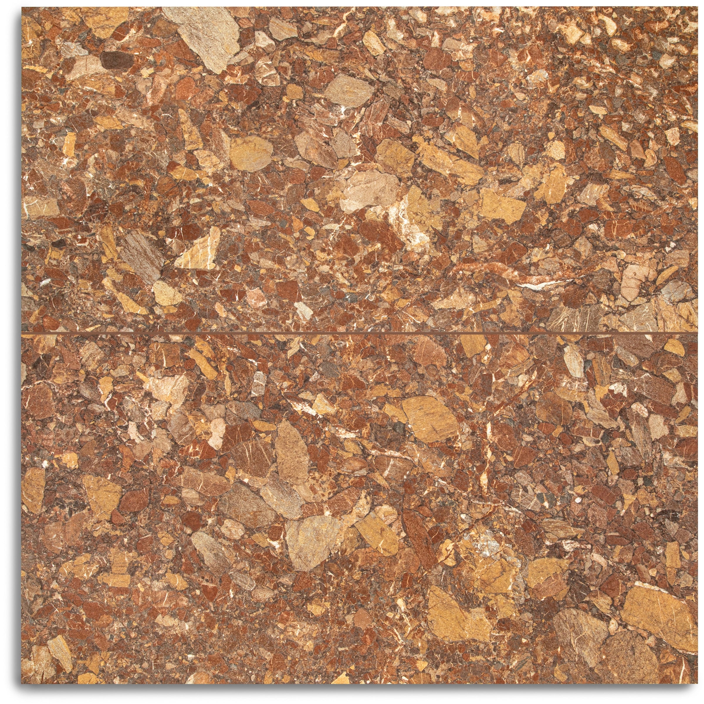 Venica Red Stone Look Porcelain Tile in red, brown, beige, and burgundy tones from Stone Editions Porcelain Tile collection