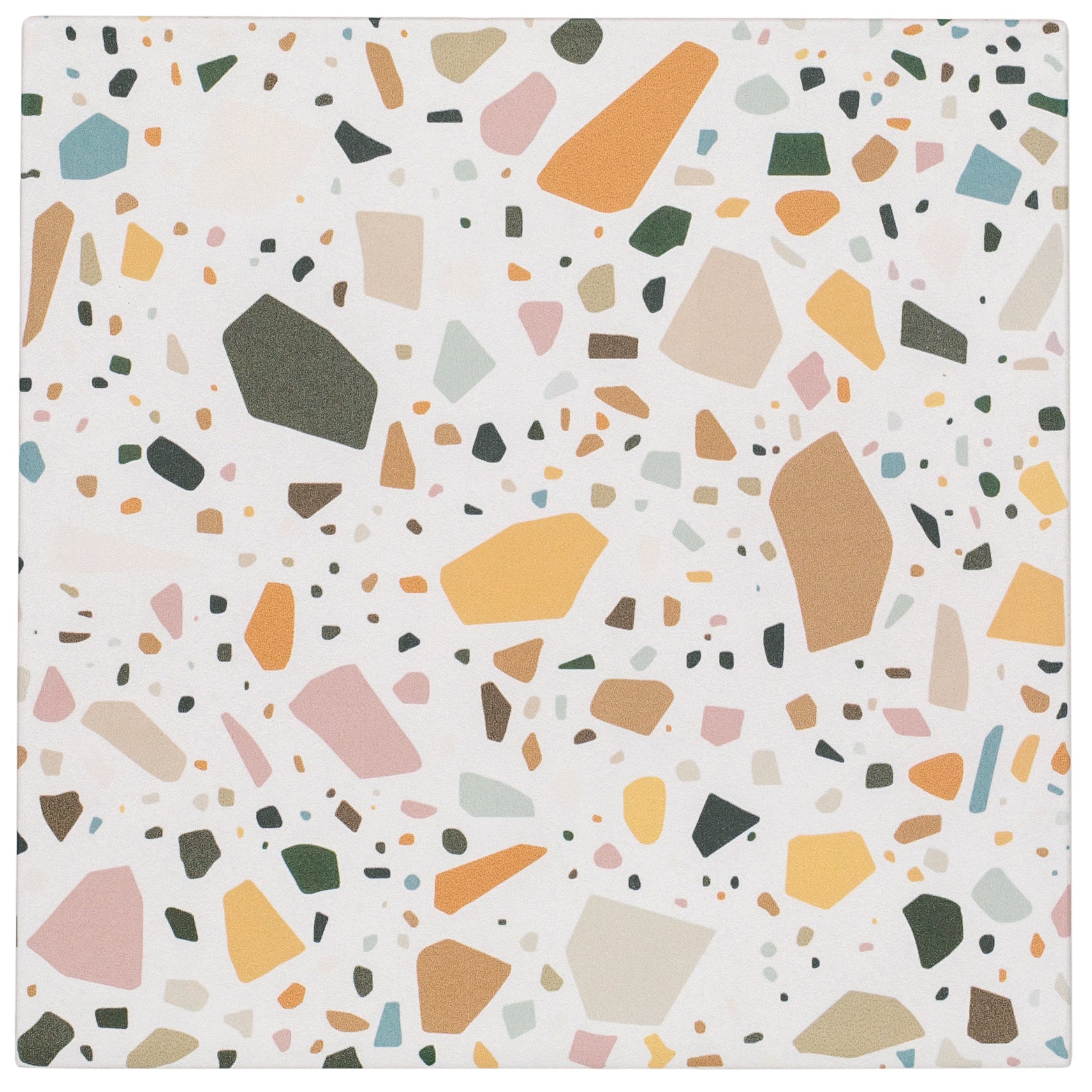 White Multi-Color 7.5x7.5 Matte Porcelain Tile Sample with terrazzo-style pattern from Porcelain SAMPLES ONLY collection