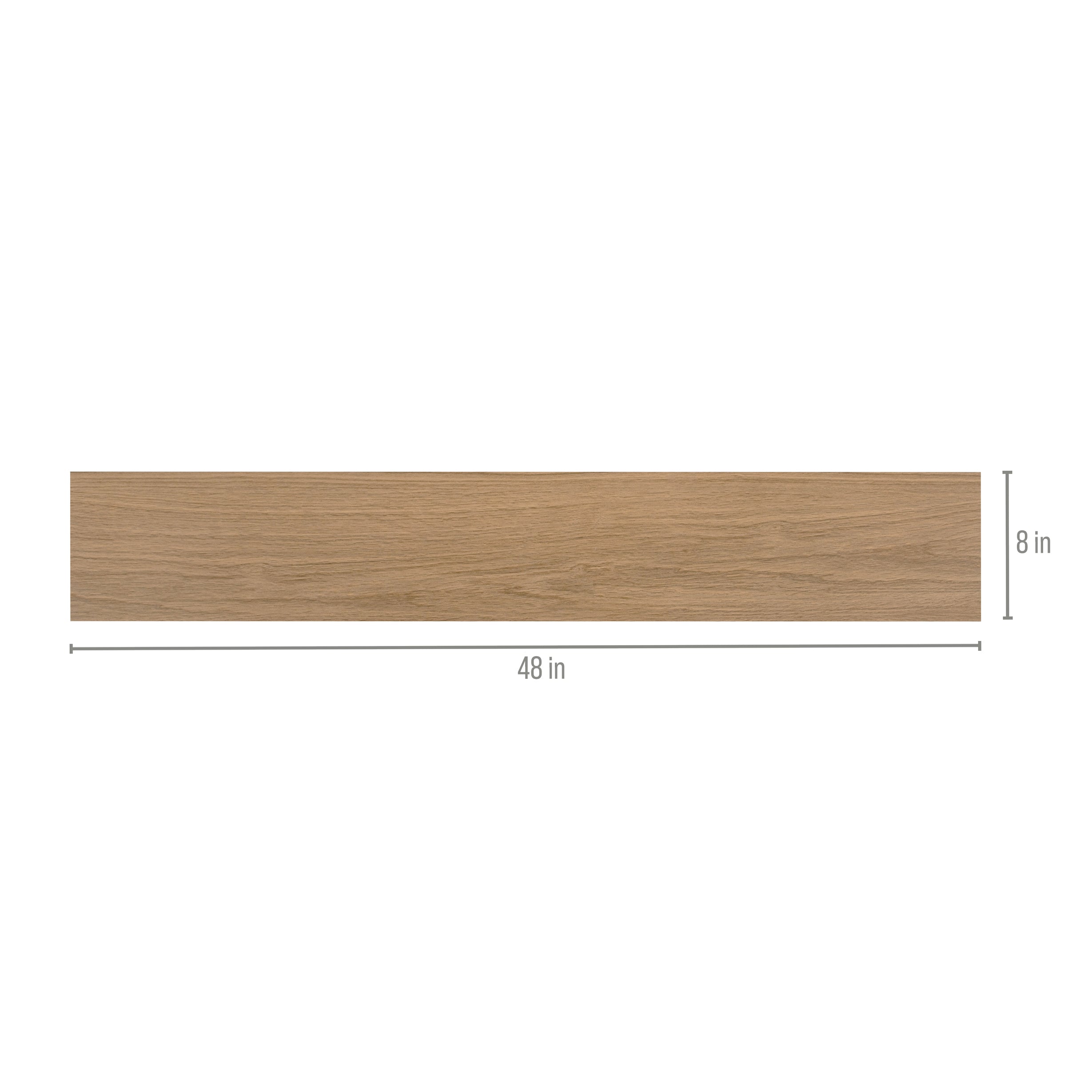 Nut 8x48 Wood Look Porcelain Tile in warm medium brown with natural grain from Wood Edition Porcelain Tiles collection