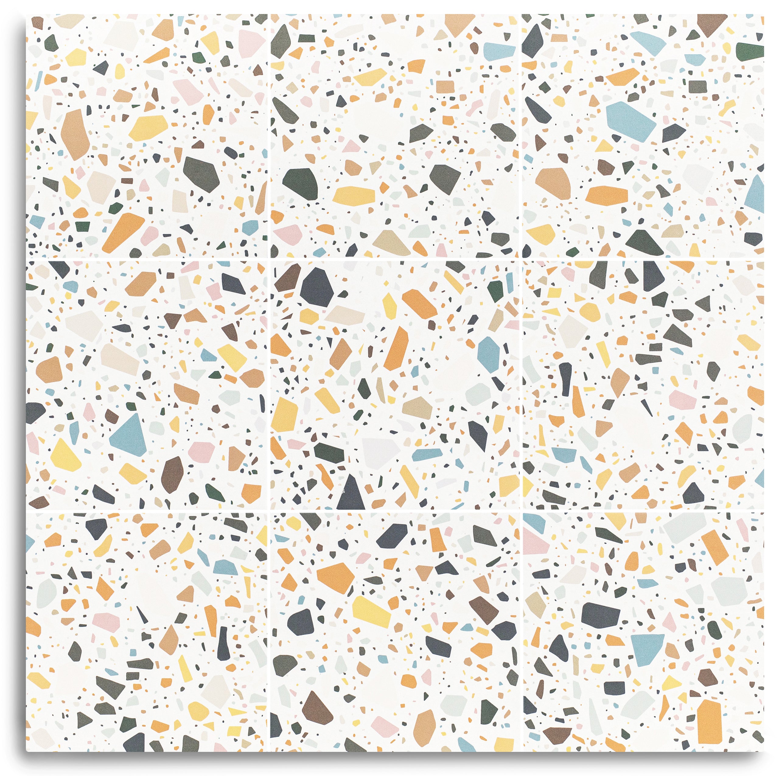 White Multi-Color Matte Porcelain Tile