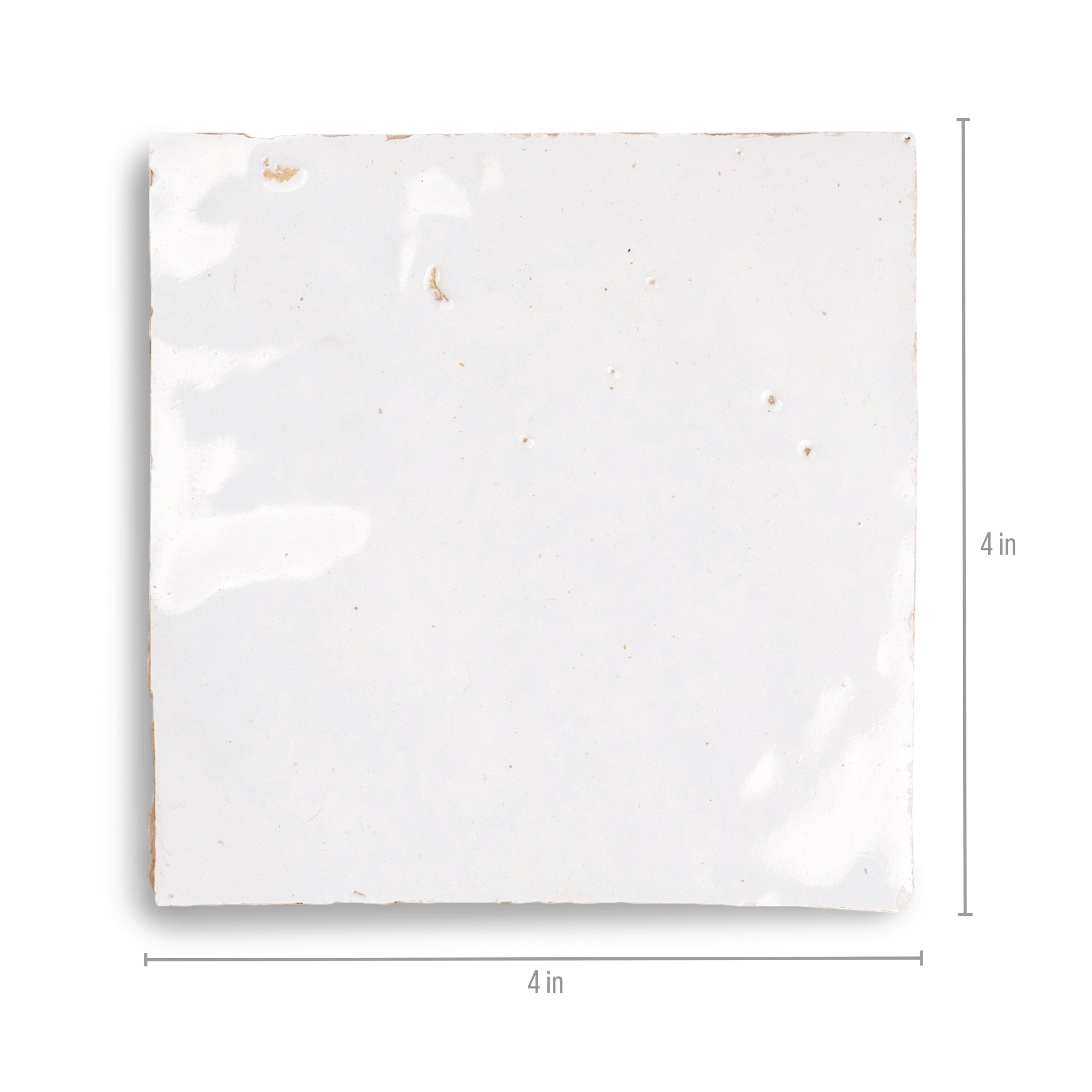 White Glazed Zellige Tile with glossy terracotta ceramic finish in Small Format Tiles, Handmade Moroccan Zellige Tiles, New Arrivals collections