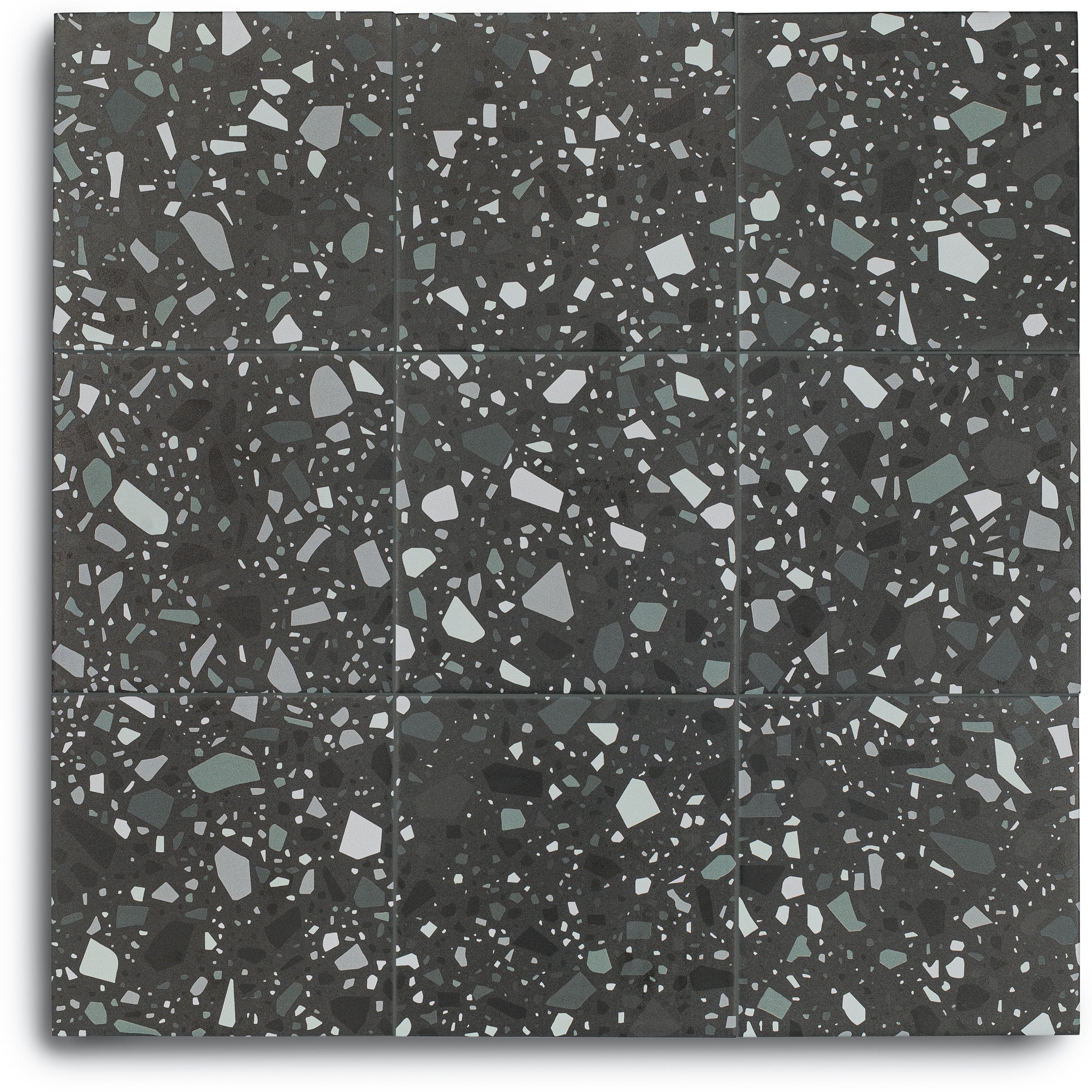 Black 2 Confetti Porcelain Tile with dark base and scattered light stone patterns from Porcelain collection