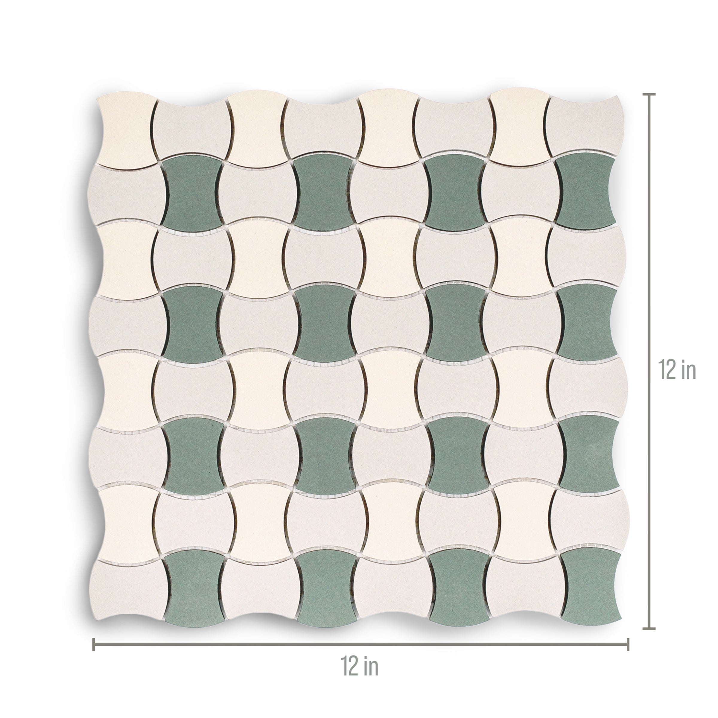 Green Cream Fog Forma Butterfly Porcelain Mosaic