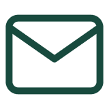Dark teal envelope-shaped icon representing email or message on transparent background
