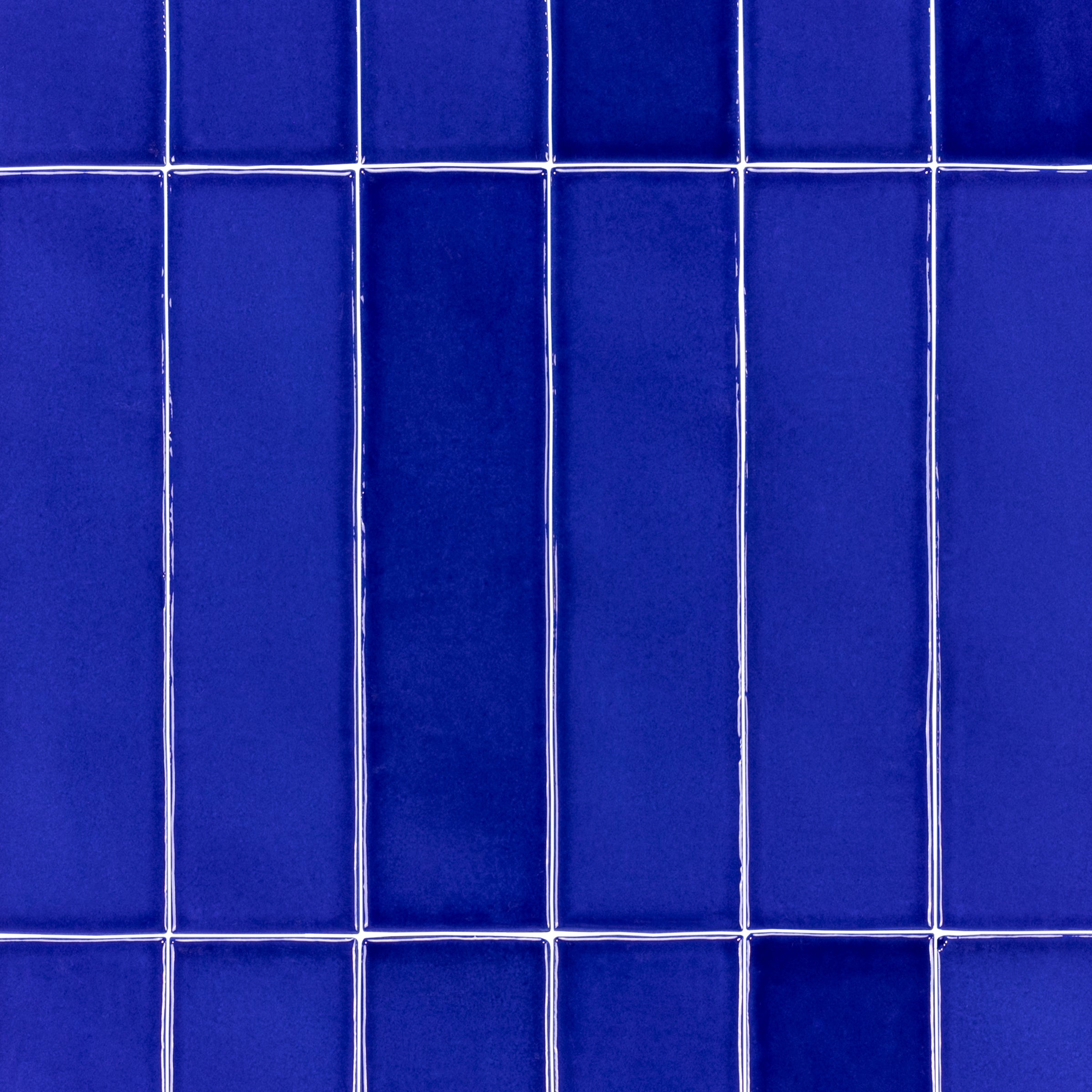 Sapphire Glossy Ceramic Tile in vibrant blue with a sleek finish from Small Format Tiles and Zel Glazed Ceramic Tiles collections