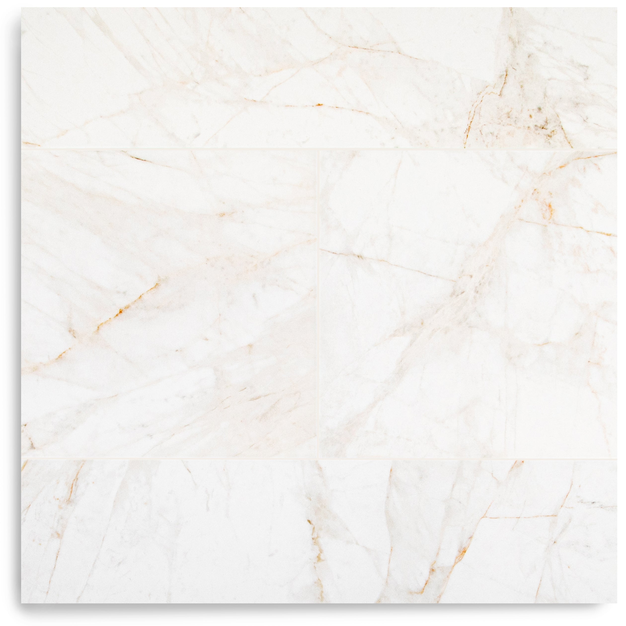 Spider Gold Matte Marble Look Porcelain Tile with warm gold and beige veining on white in Large Format Tiles at Reno Source