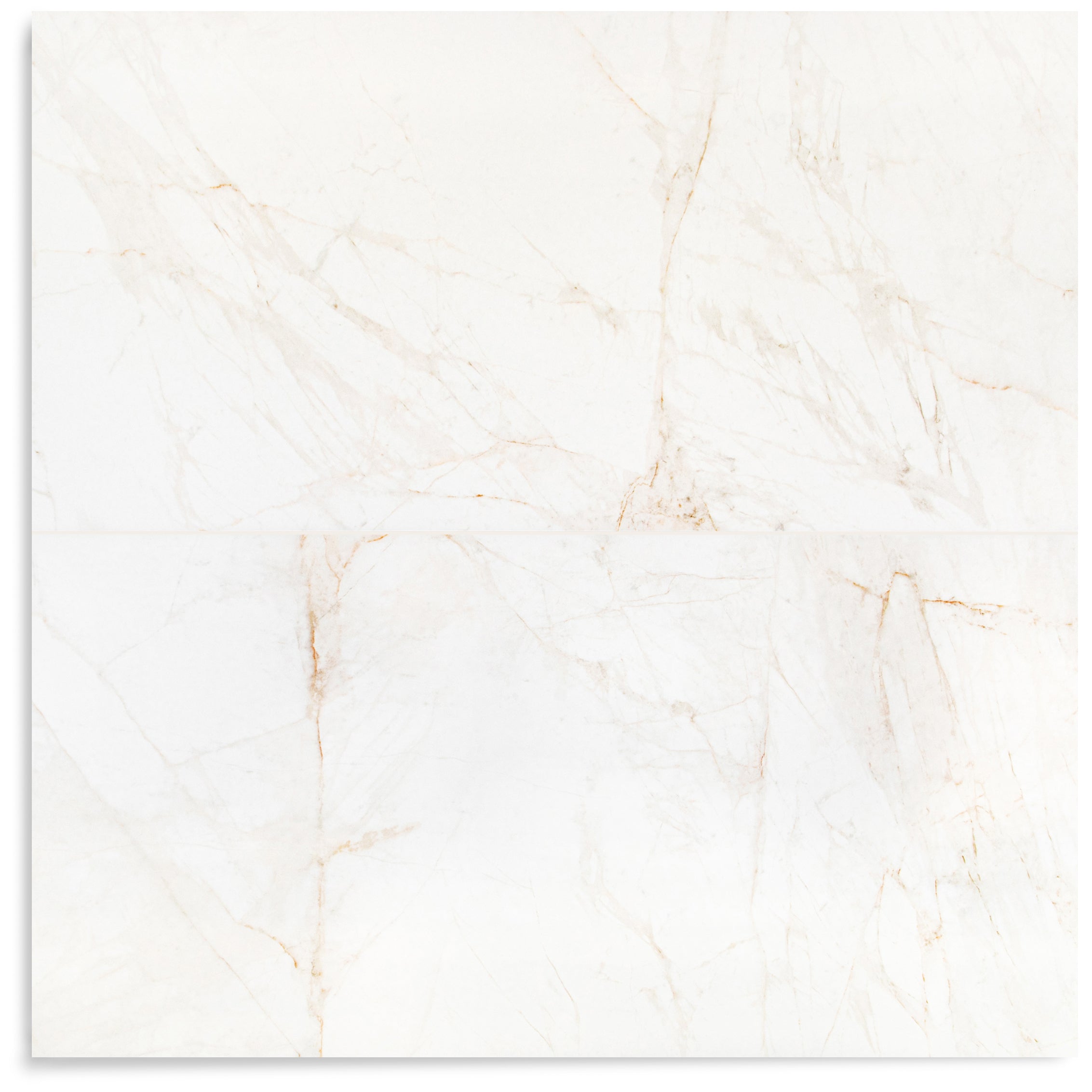 Spider Gold Matte Marble Look Porcelain Tile with fine gold and beige veining on white in Large Format Tiles at Reno Source