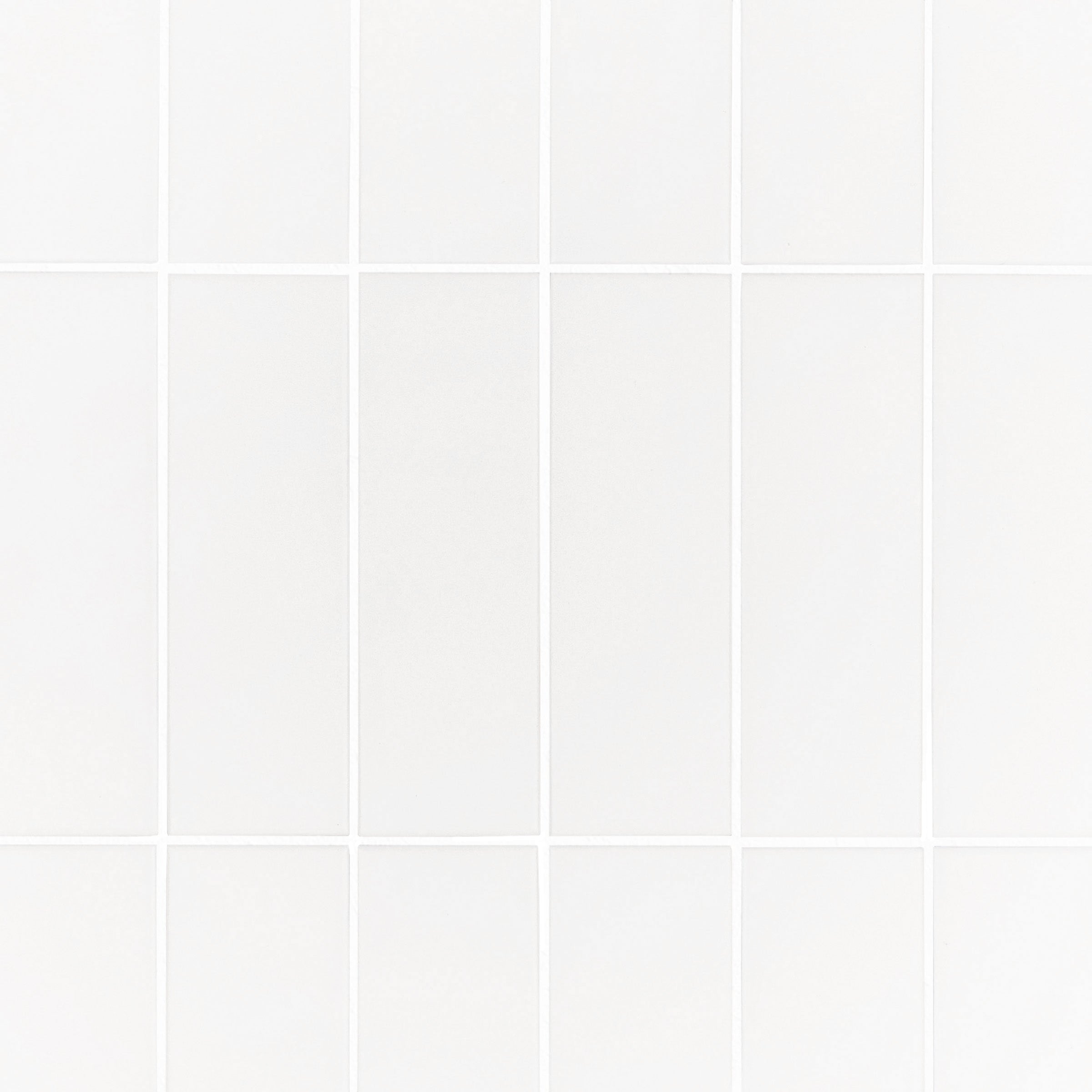 Colorblock Porcelain Tile in matte white with clean 2x6 grid from Small Format Tiles New Arrivals Porcelain collection