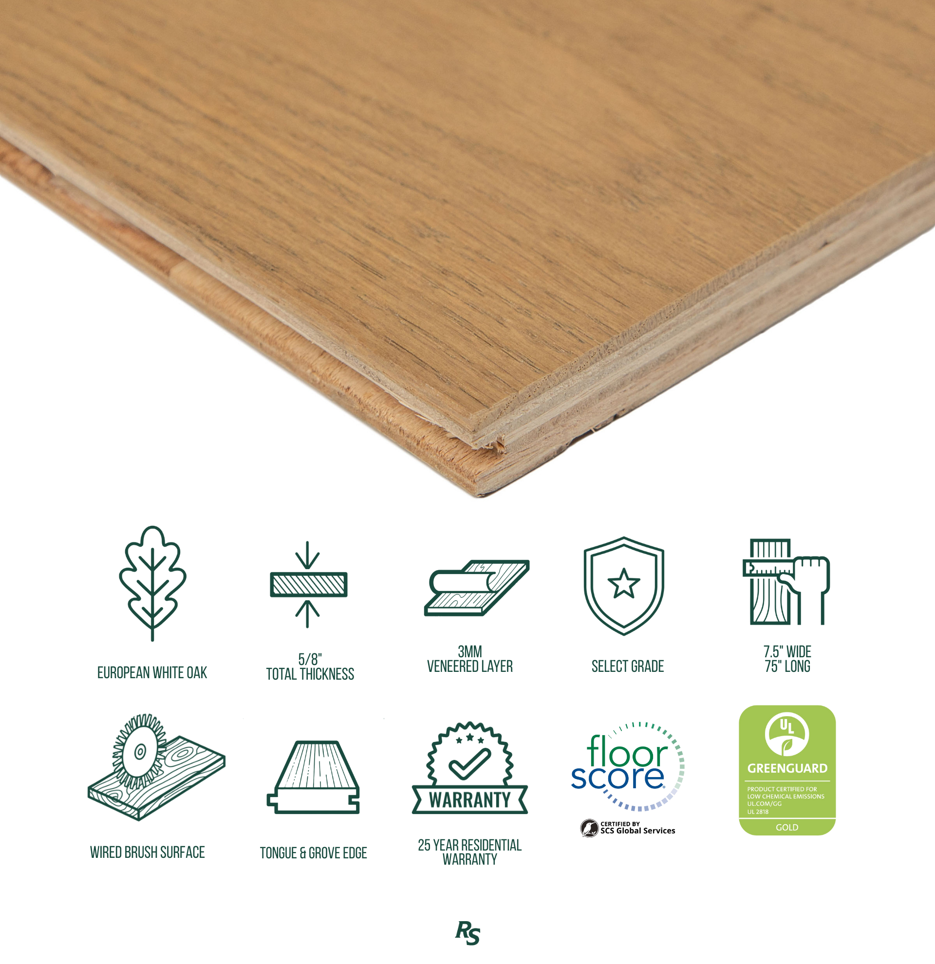 No. 12 Engineered Wood Flooring in brown European white oak with matte wire brush finish from Engineered Hardwood Flooring collection