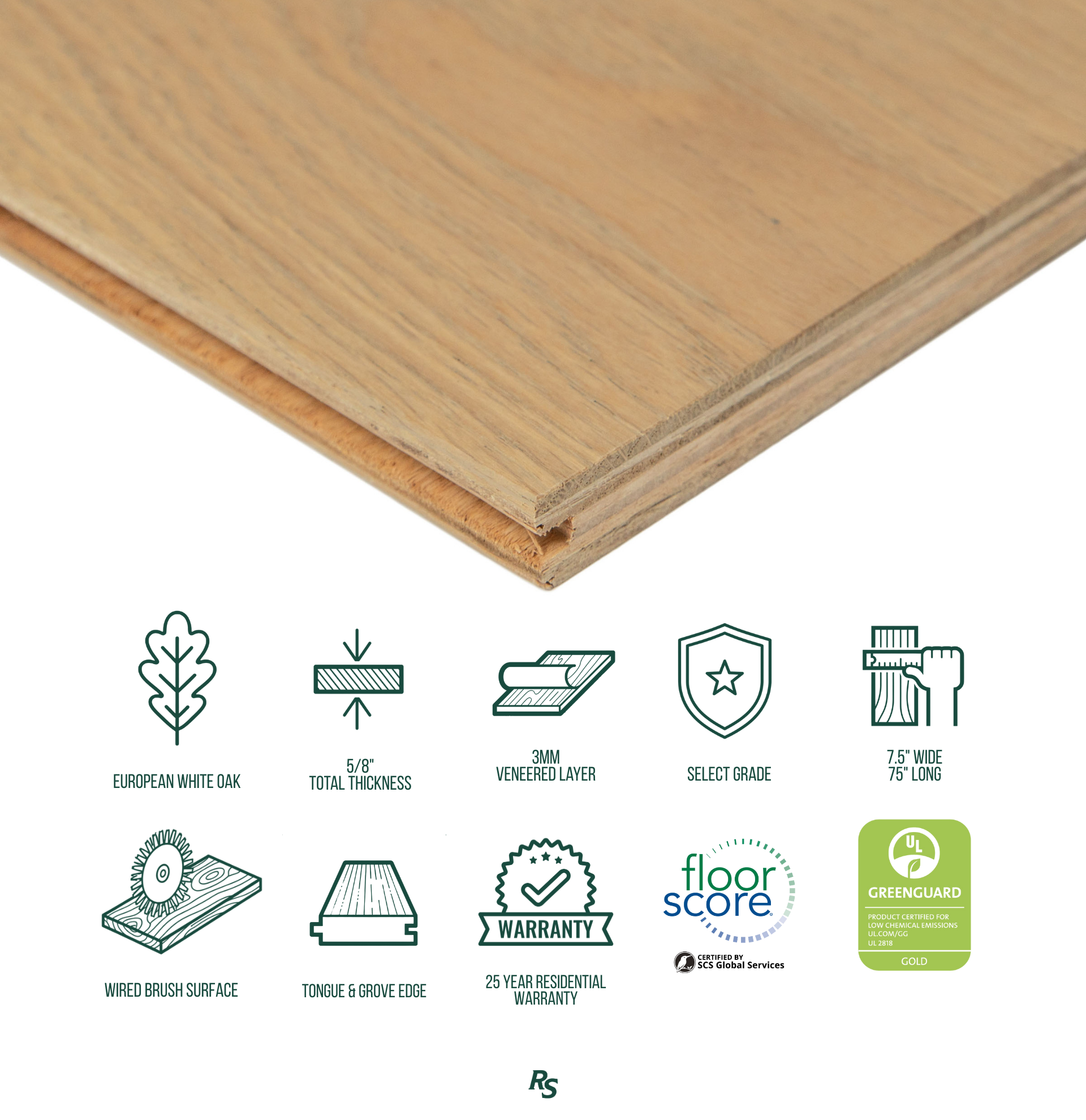 No. 4 Engineered Wood Flooring in beige and brown European white oak with matte wire brush finish from New Arrivals collection