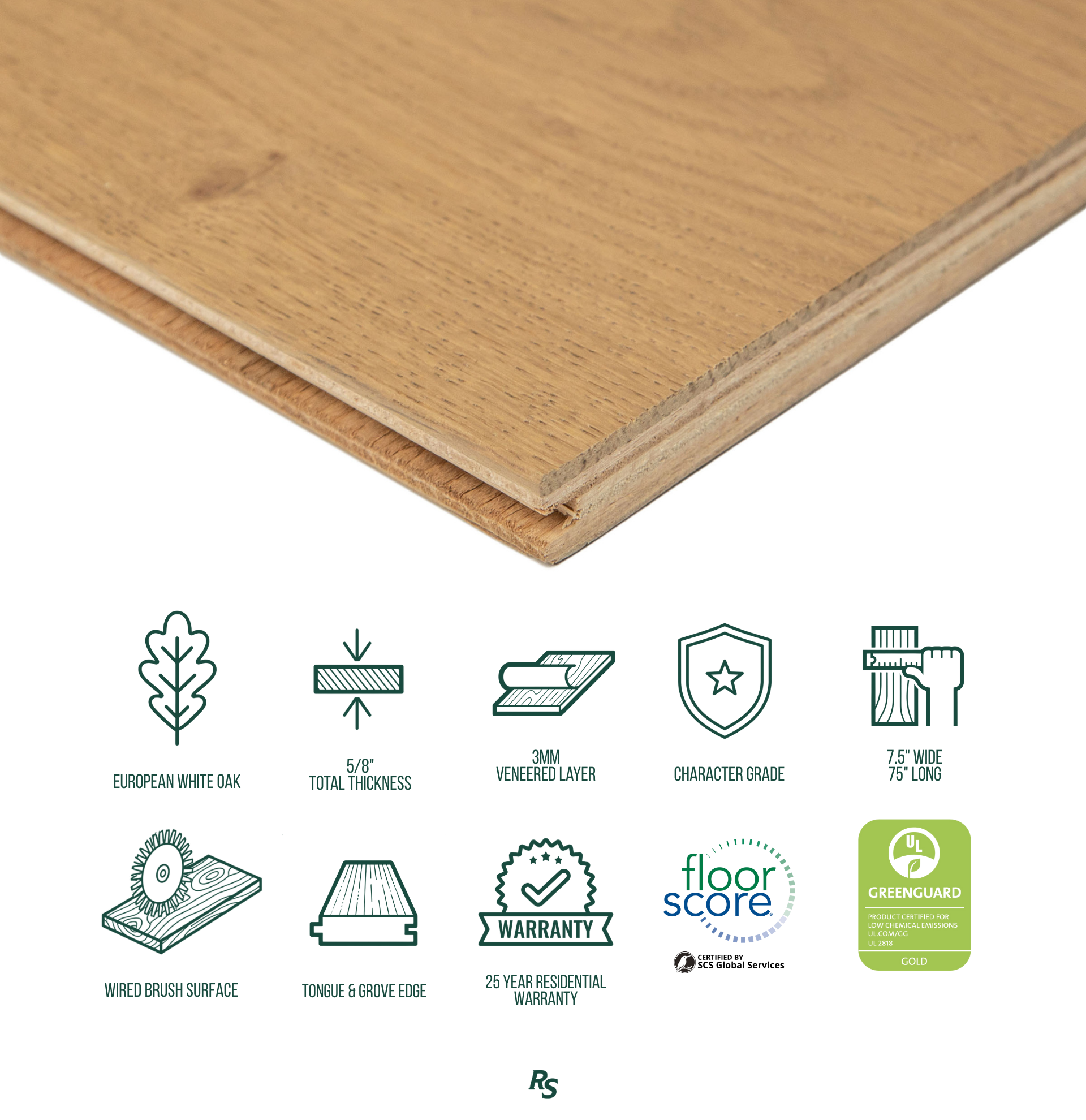 No. 6 Engineered Wood Flooring in brown and beige European white oak with wire brush finish from Engineered Hardwood Flooring (& trims) collection