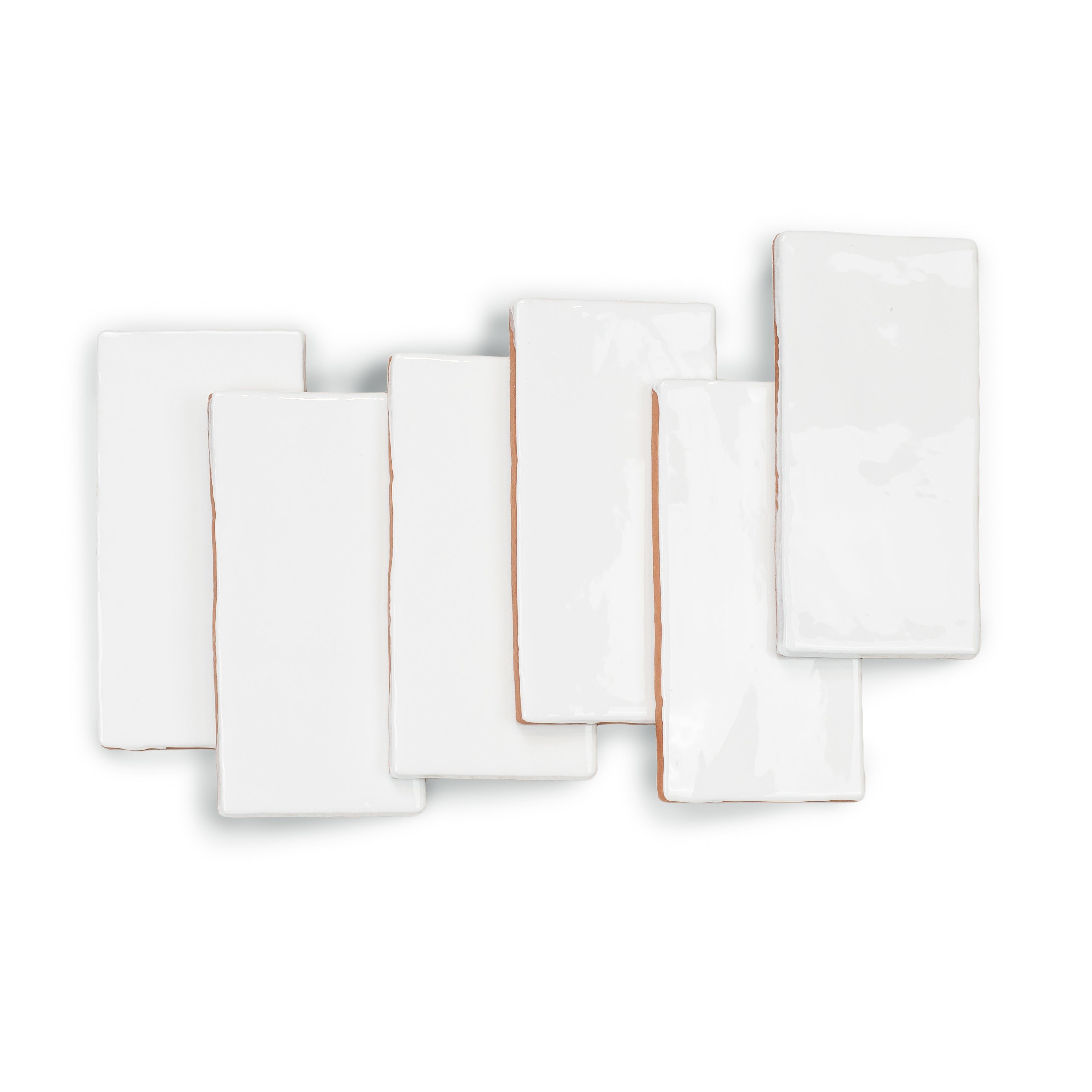 White 3x6 Glossy Ceramic Tile with bright white gloss and handcrafted edge texture from Seville Glossy Ceramic Tiles collection