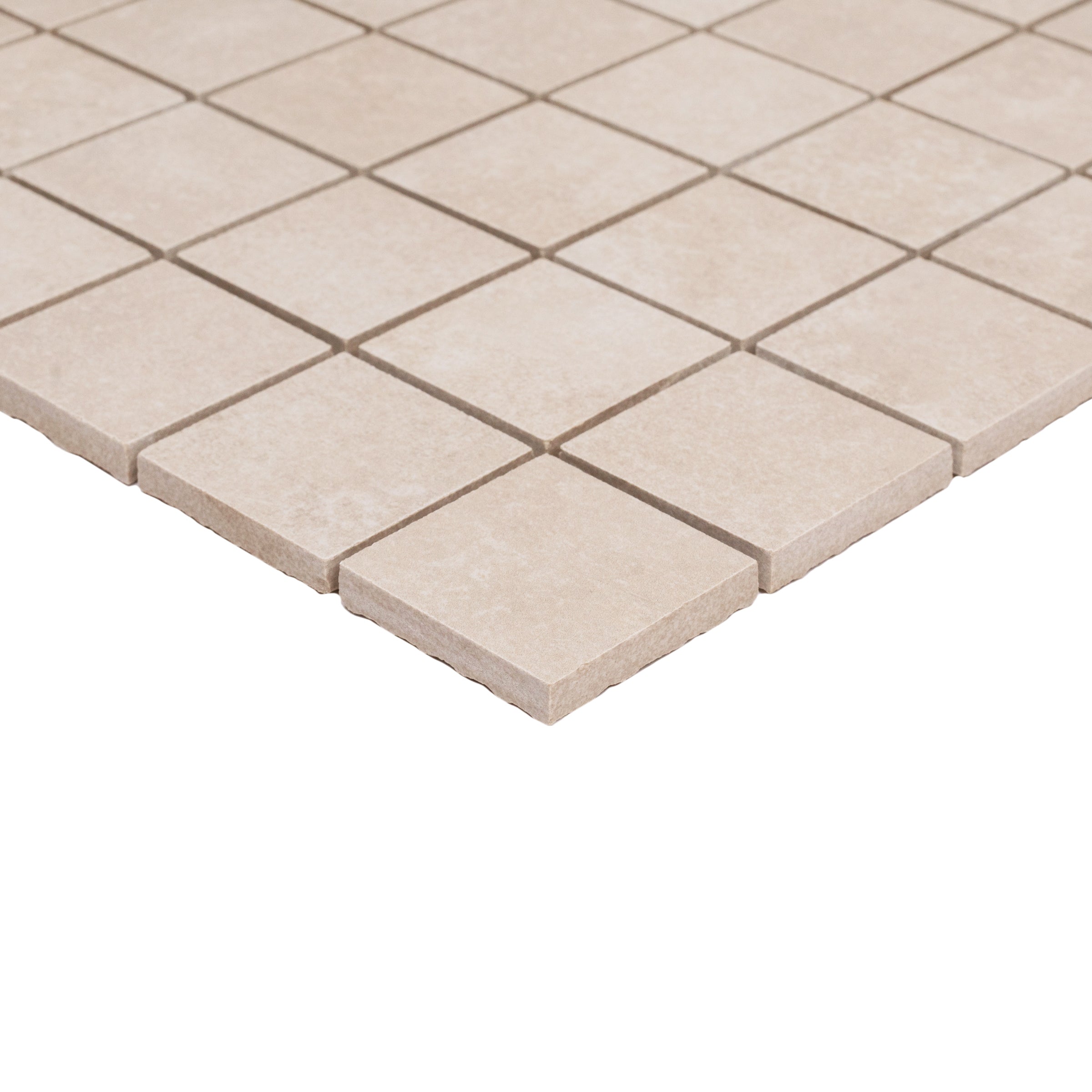 Almond 2x2 Cement Look Porcelain Mosaic Sample from Porcelain large format mosaic collection, SAMPLES ONLY