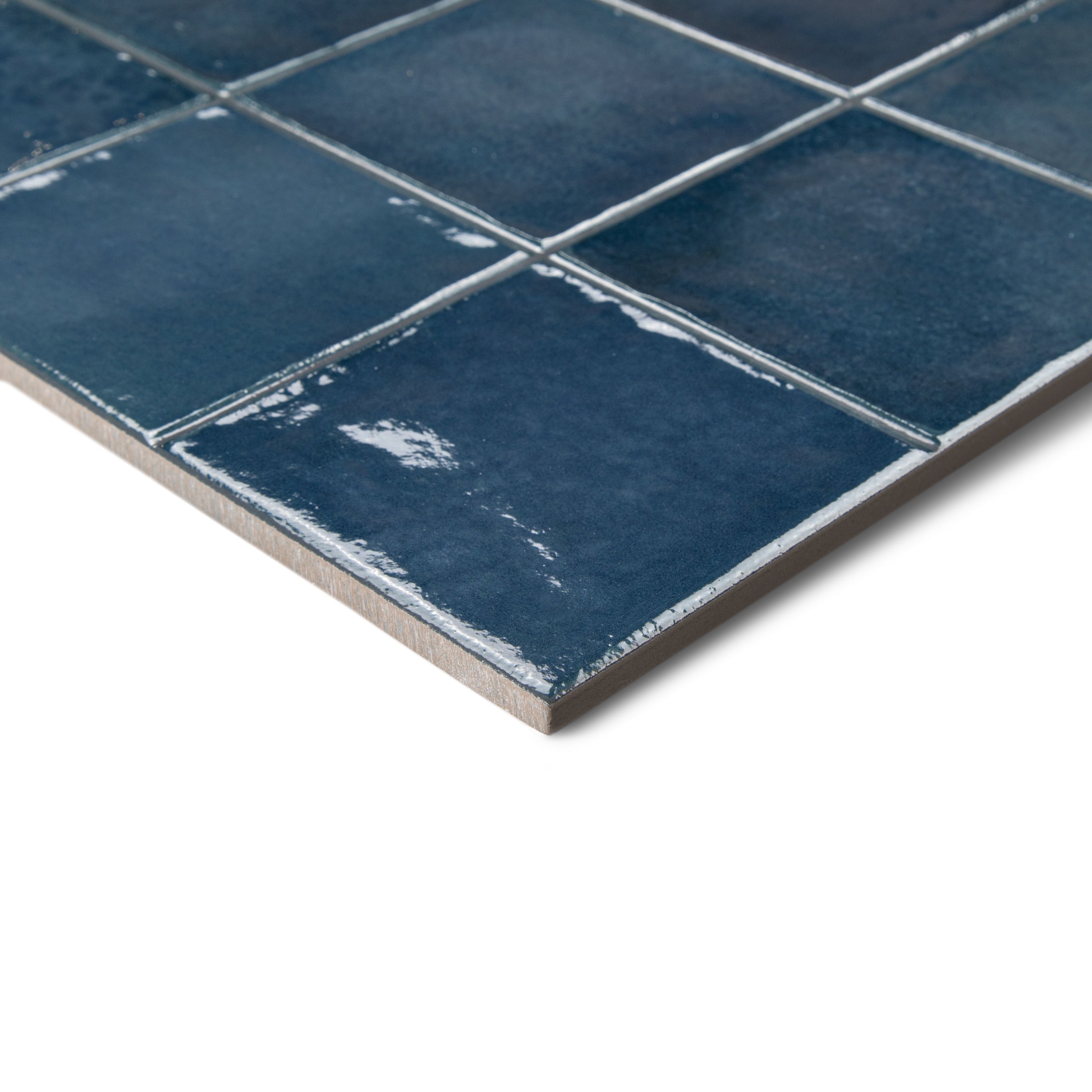 Amaris Navy Porcelain Tile Sample showing glossy navy blue ceramic tiles from the Porcelain SAMPLES ONLY collection