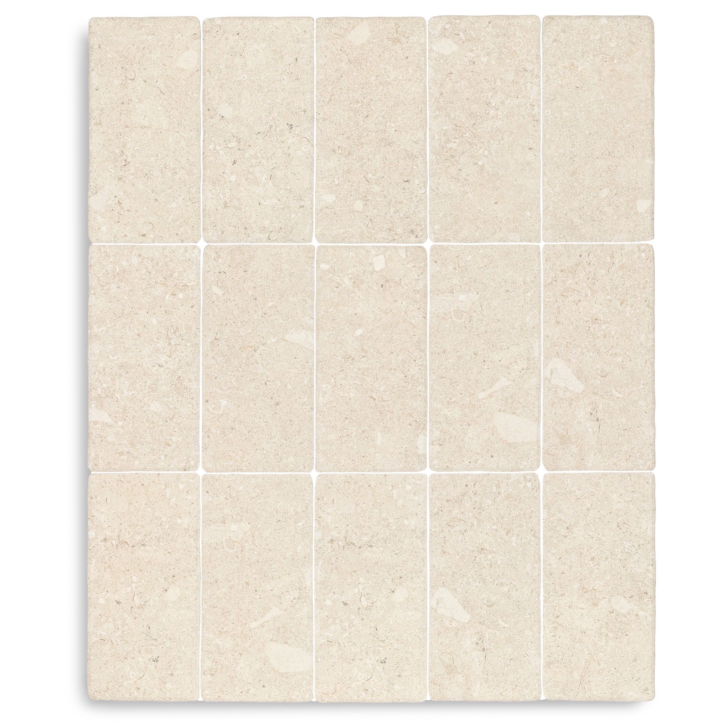 Antica Matte Porcelain Tile in beige and gray porcelain with subtle stone pattern from Small Format Tiles collection