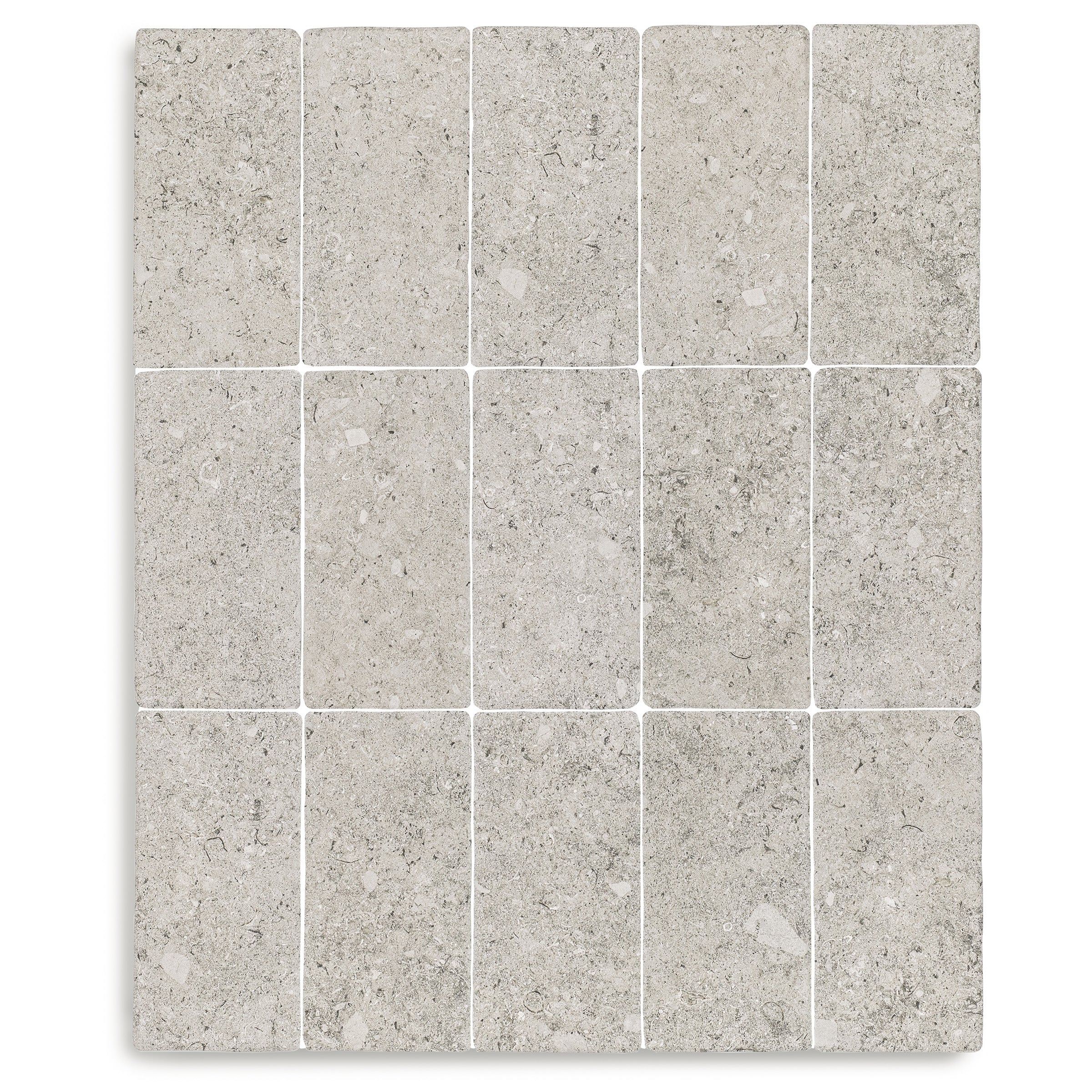 Antica Matte Porcelain Tile in gray and beige porcelain with subtle stone texture from Small Format Tiles collection